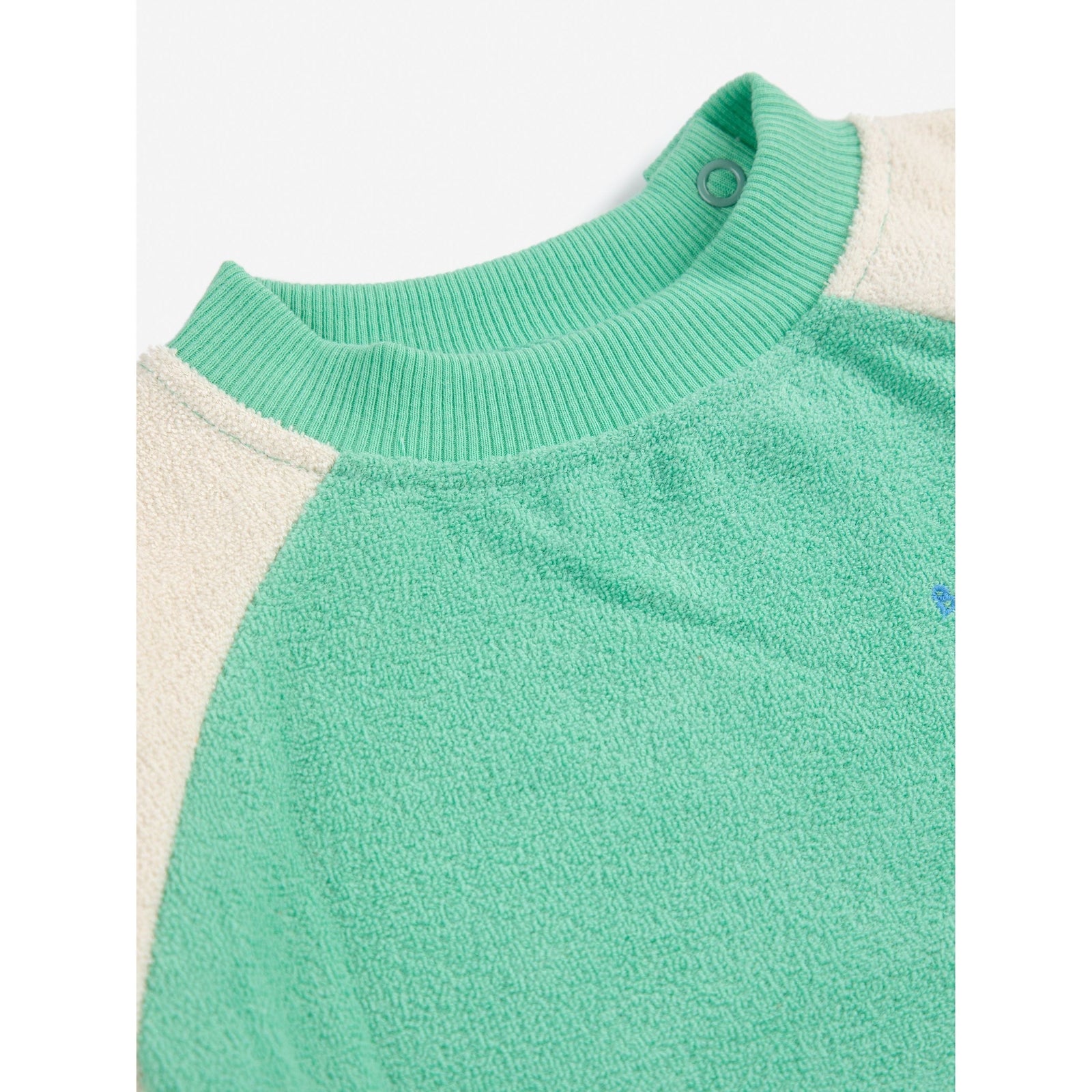 Baby Green Color Block Terry Cloth Sweatshirt