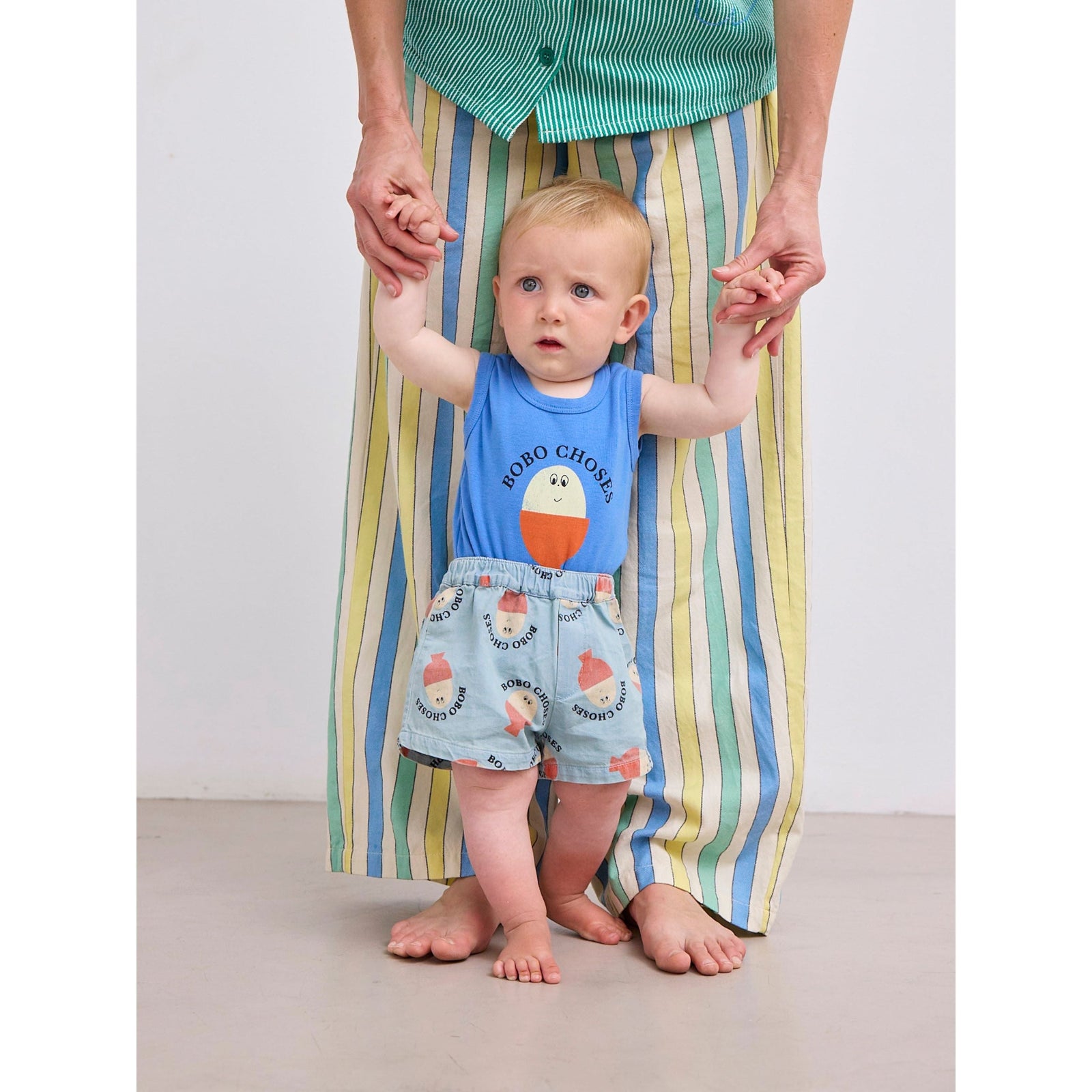 Baby Morning Egg All Over Denim Shorts