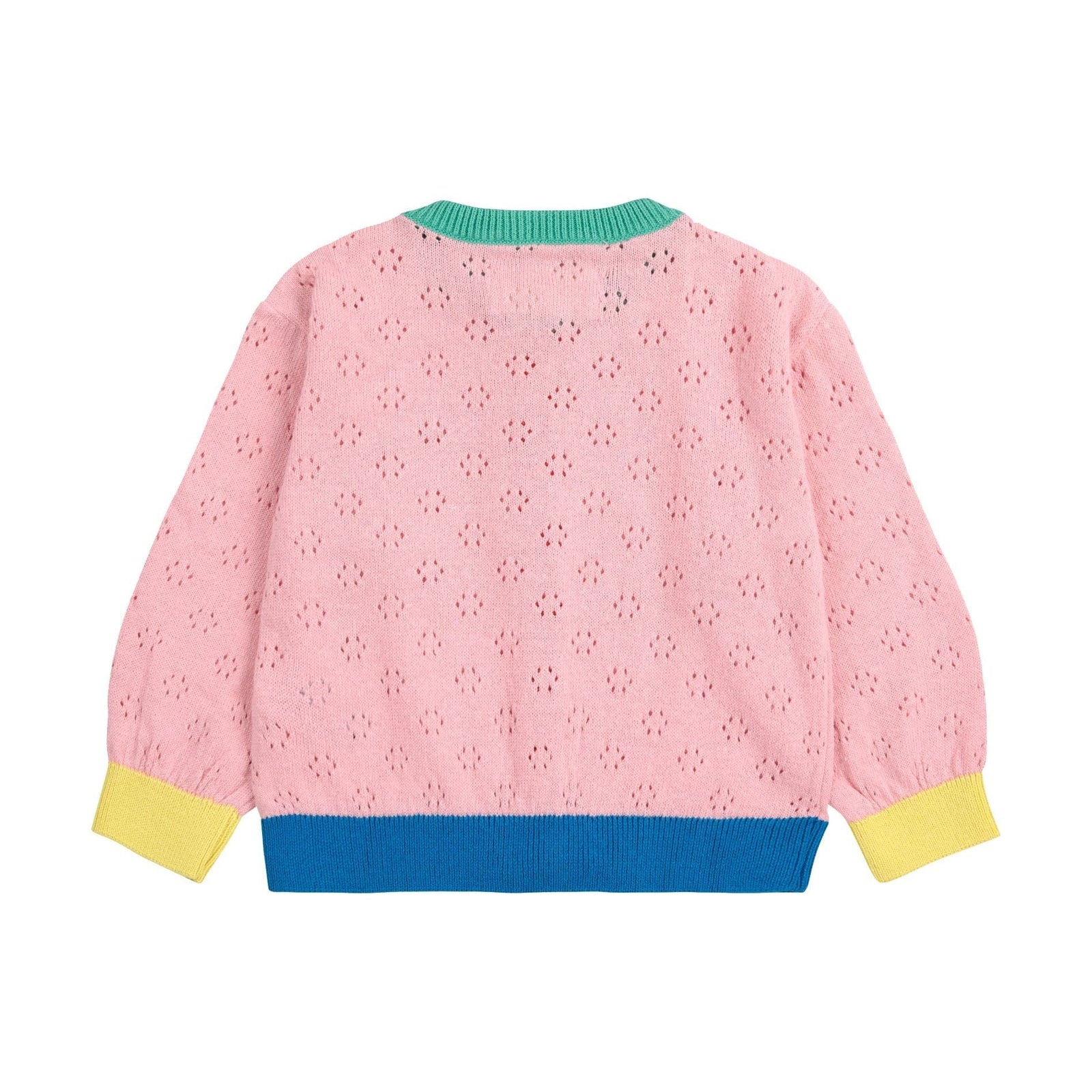 Baby Color Block Open Work Cardigan