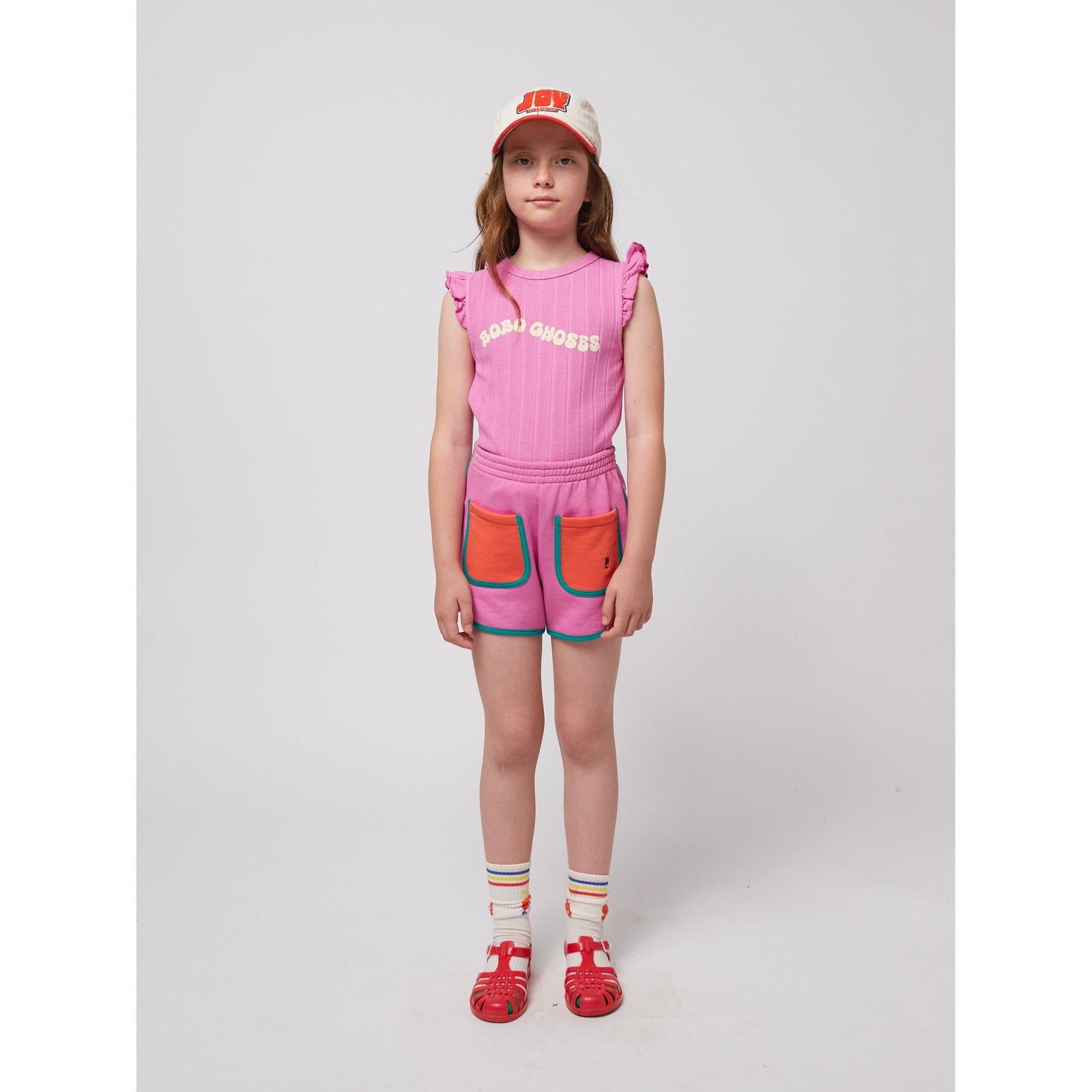 Pink Color Block Shorts