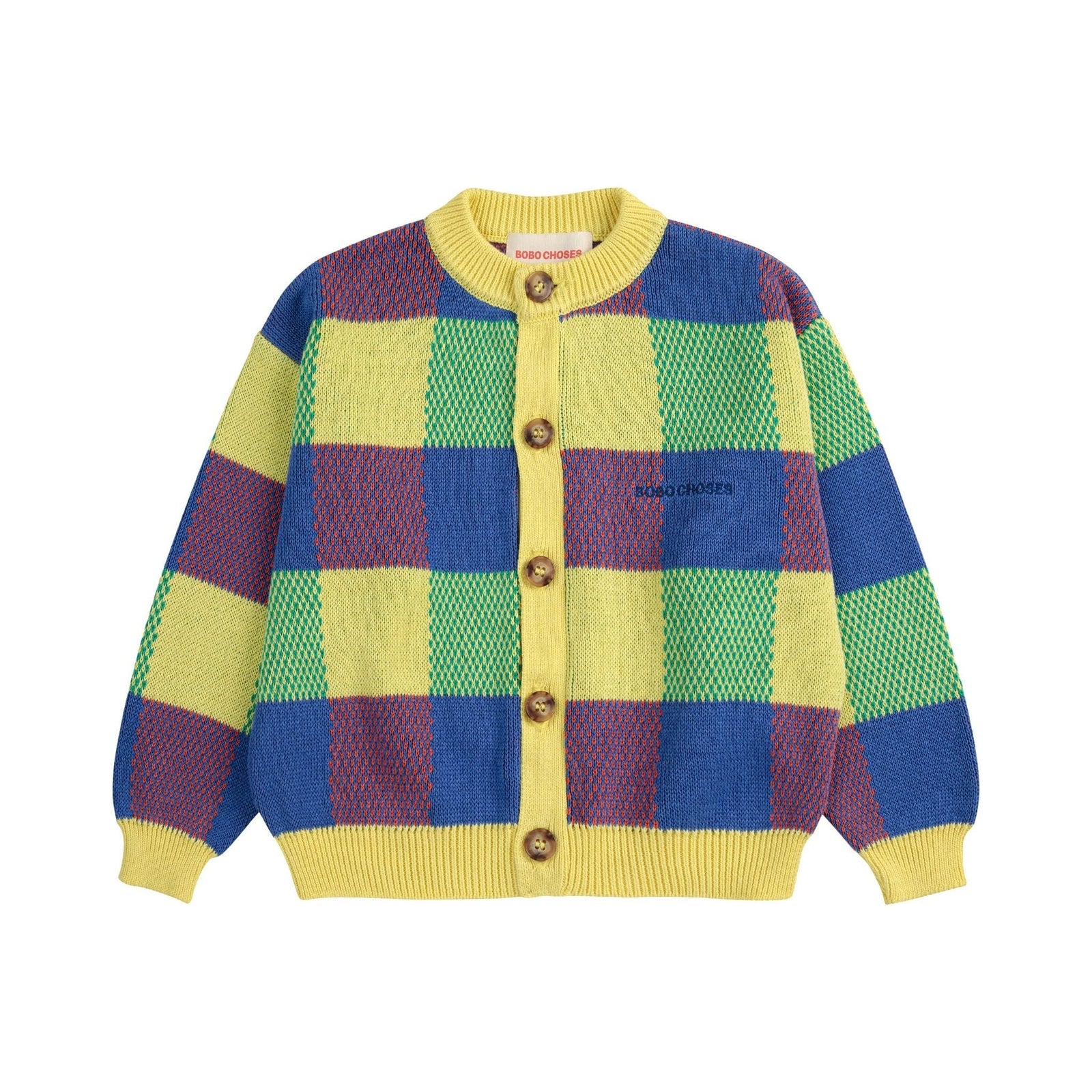 Multicolor Vichy Jacquard Cardigan