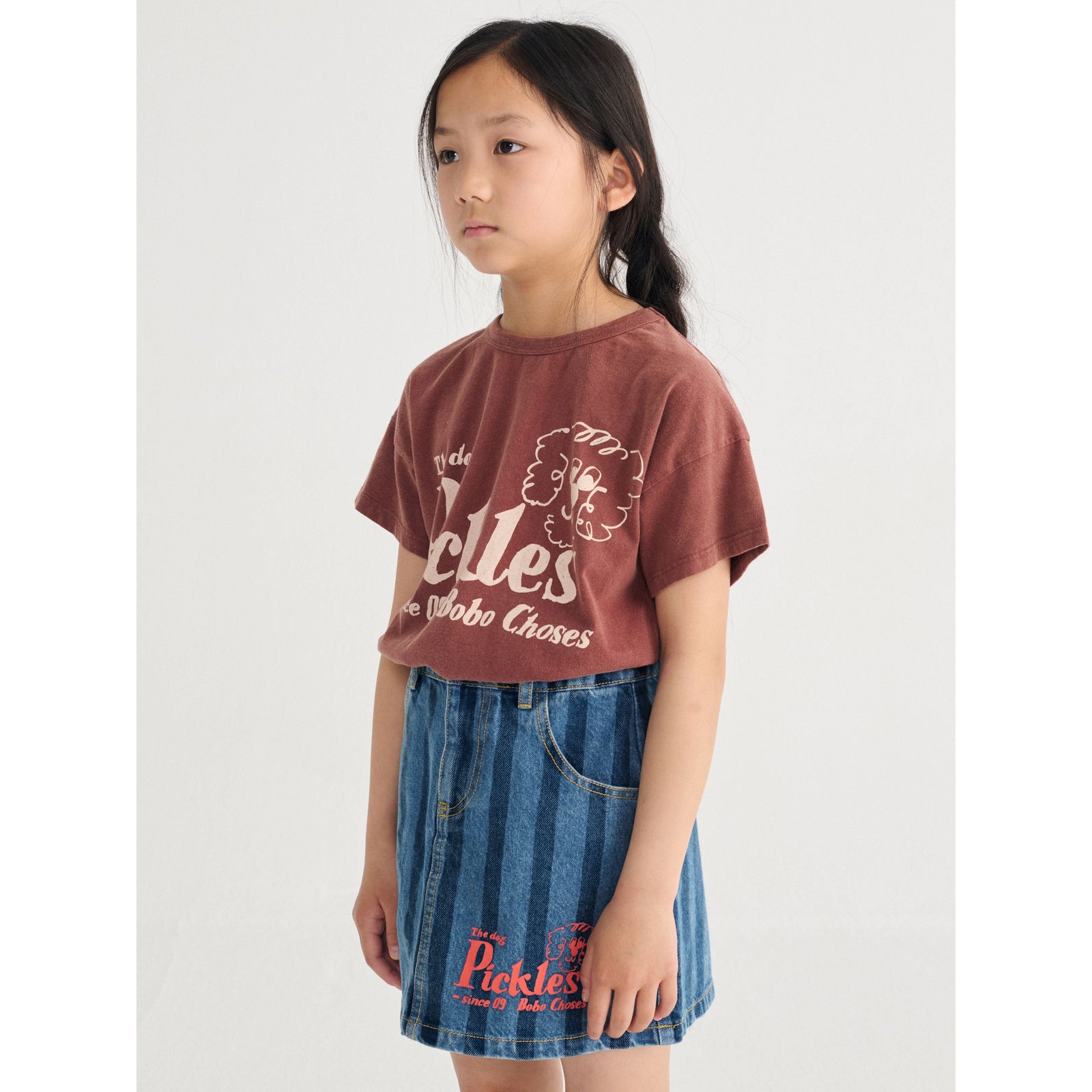 Pickles The Dog Striped Denim Skirt