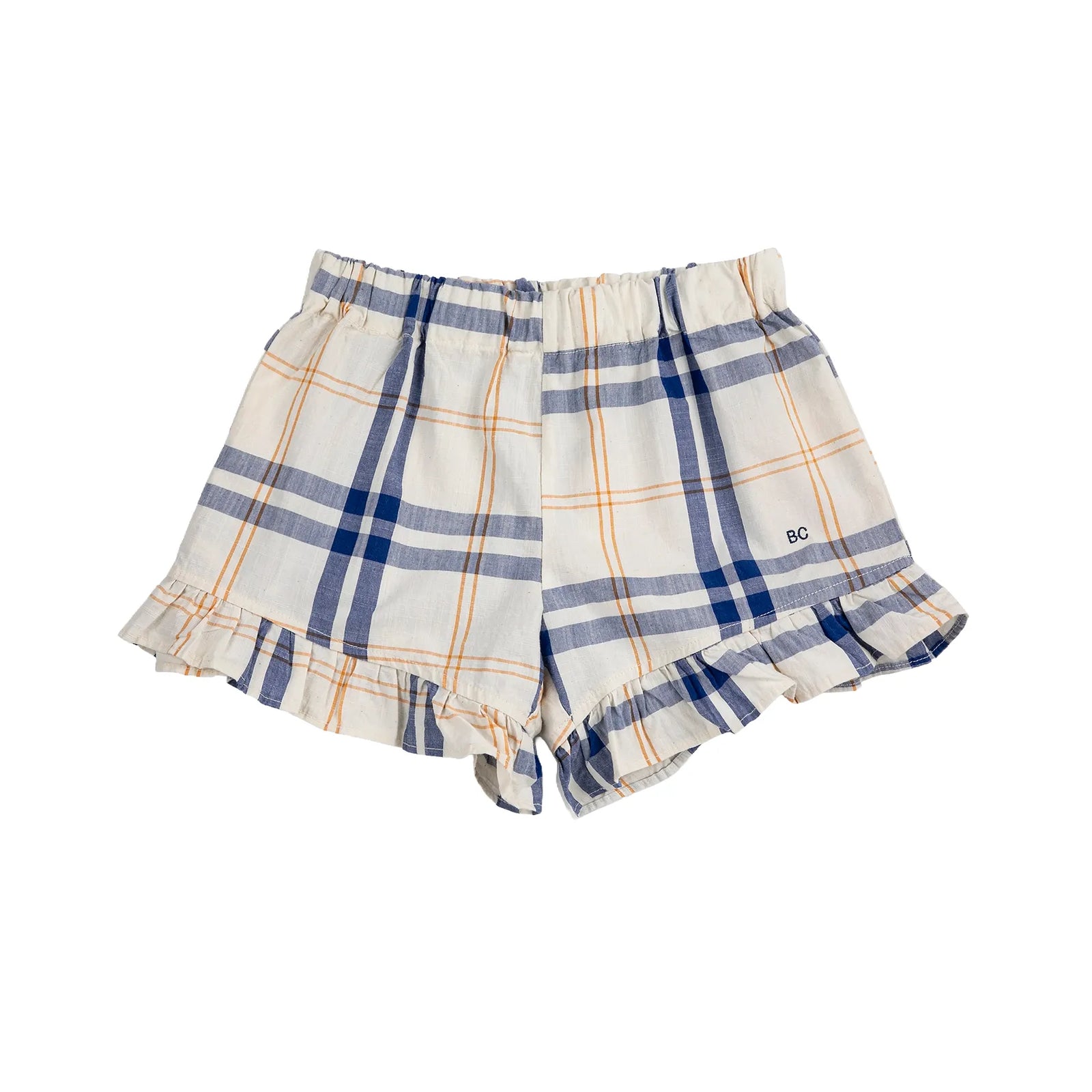 Fun Tartan Ruffled Woven Shorts