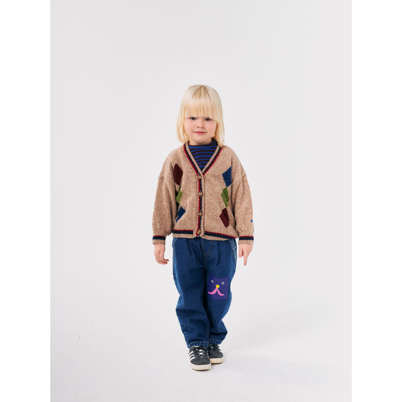Bobo Diamonds Intarsia Cardigan