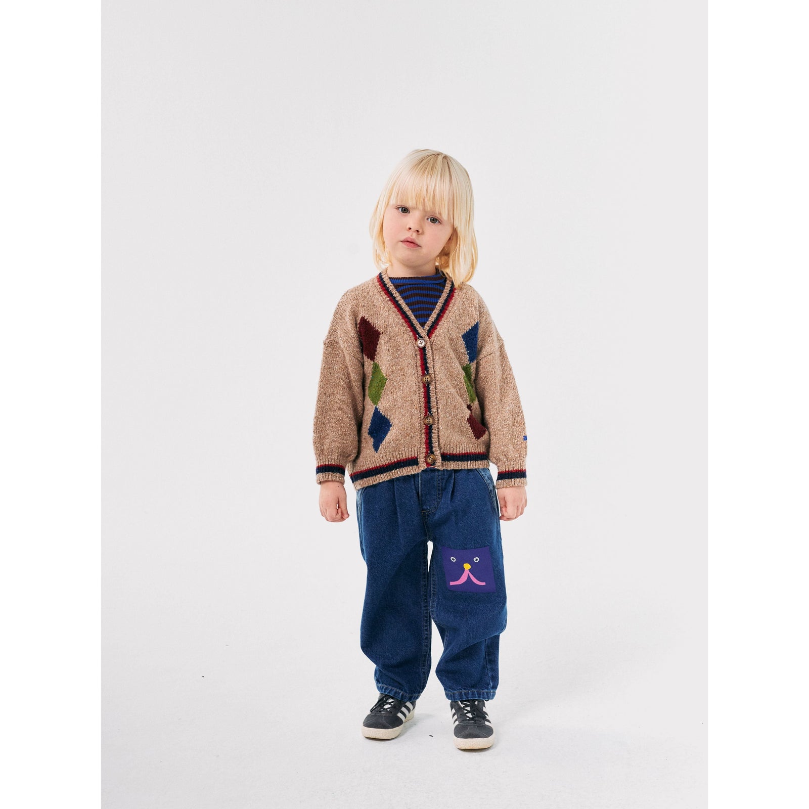 Bobo Diamonds Intarsia Cardigan