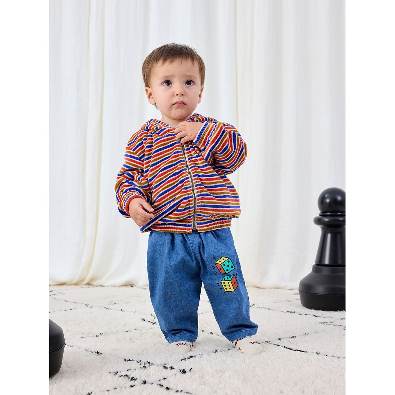 Baby Have Fun Striped Zipped Hoodie