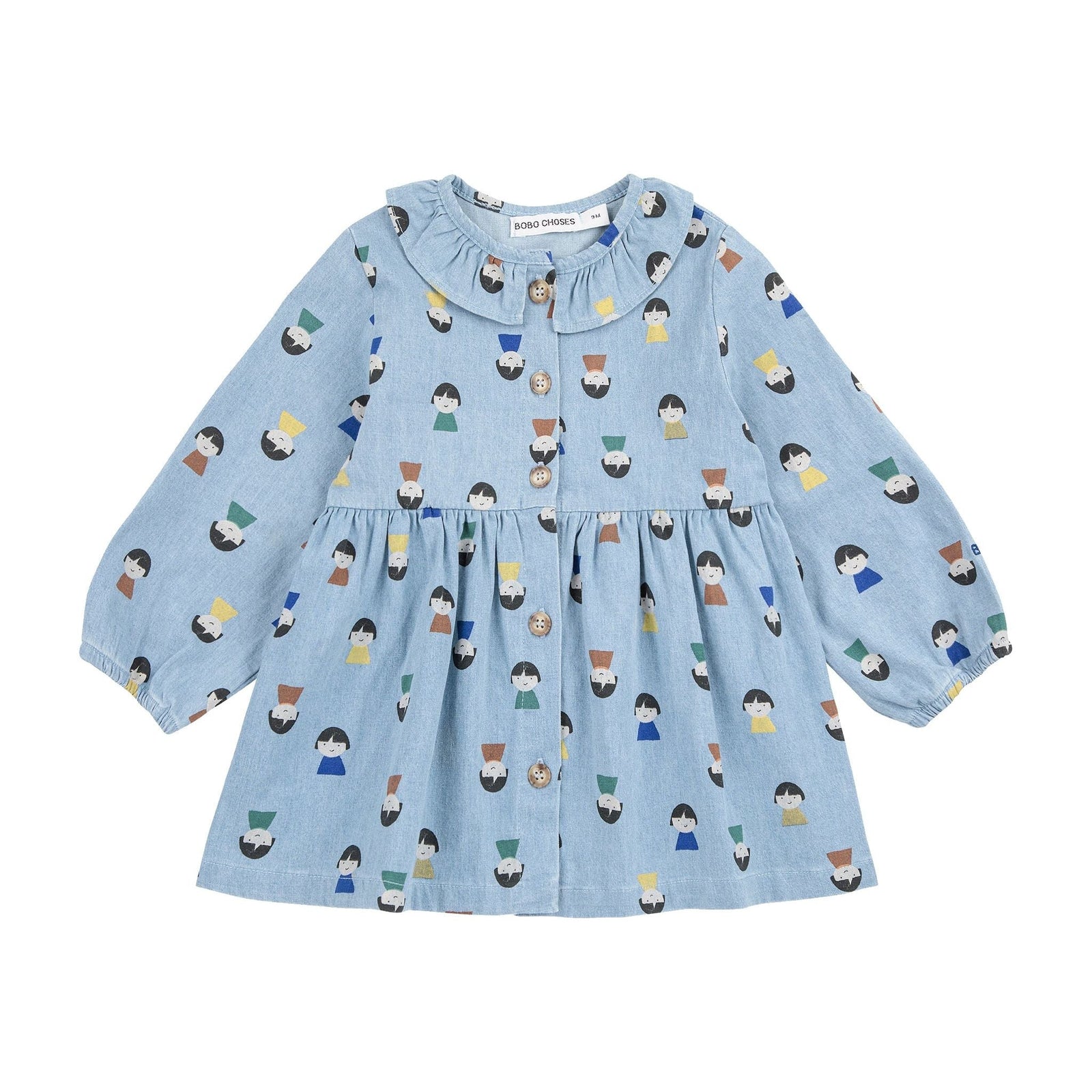 Baby Game Pawns All Over Light Denim Dress