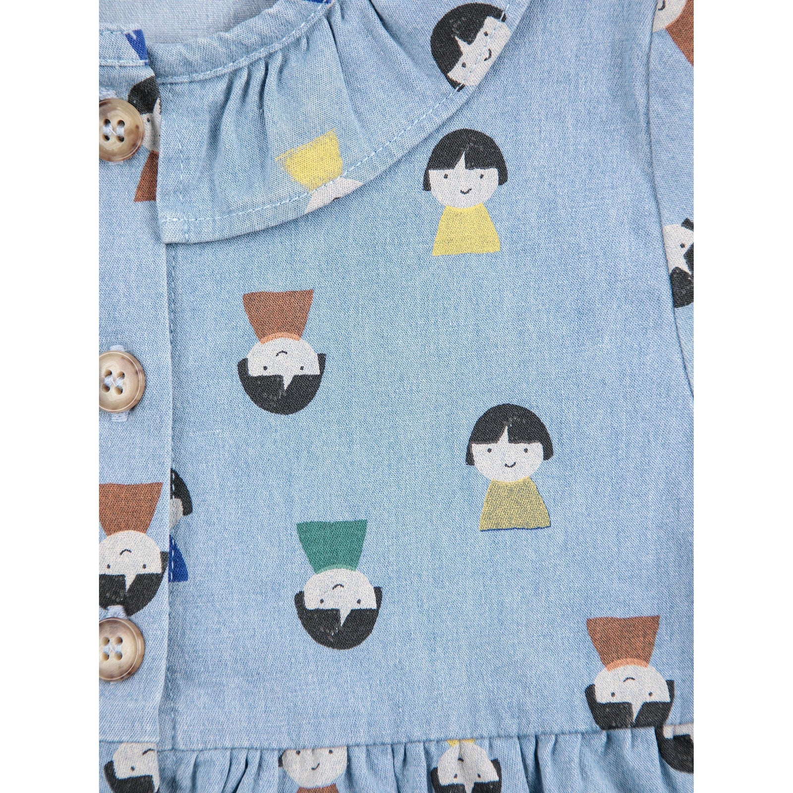 Baby Game Pawns All Over Light Denim Dress