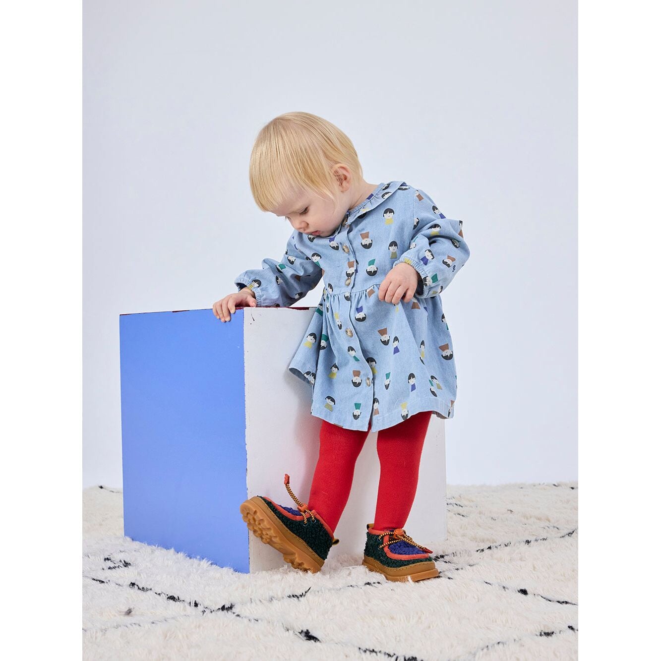 Baby Game Pawns All Over Light Denim Dress