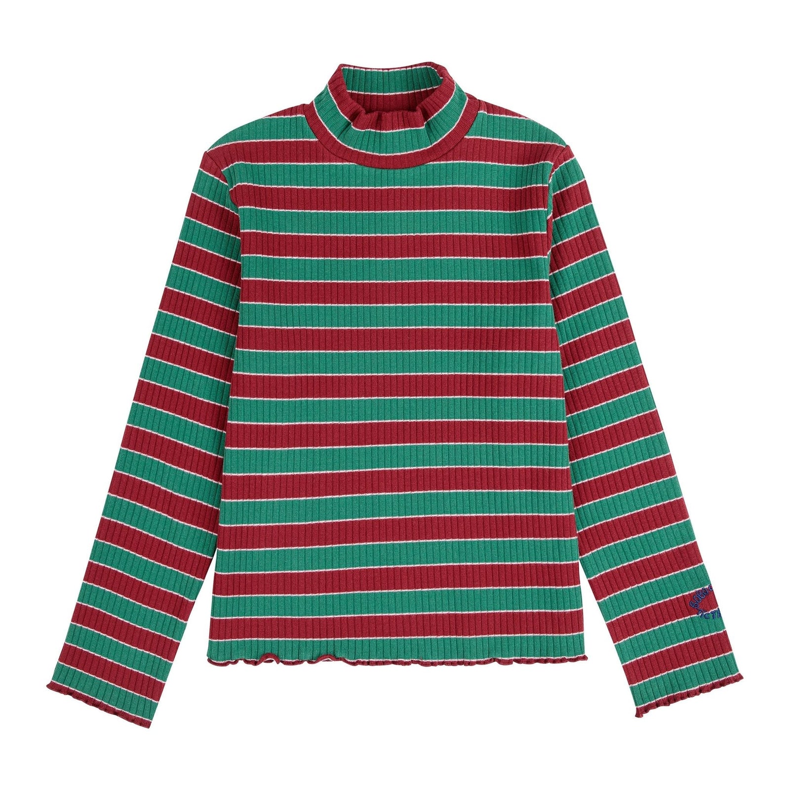 Multicolor Stripes Turtle Neck T-Shirt