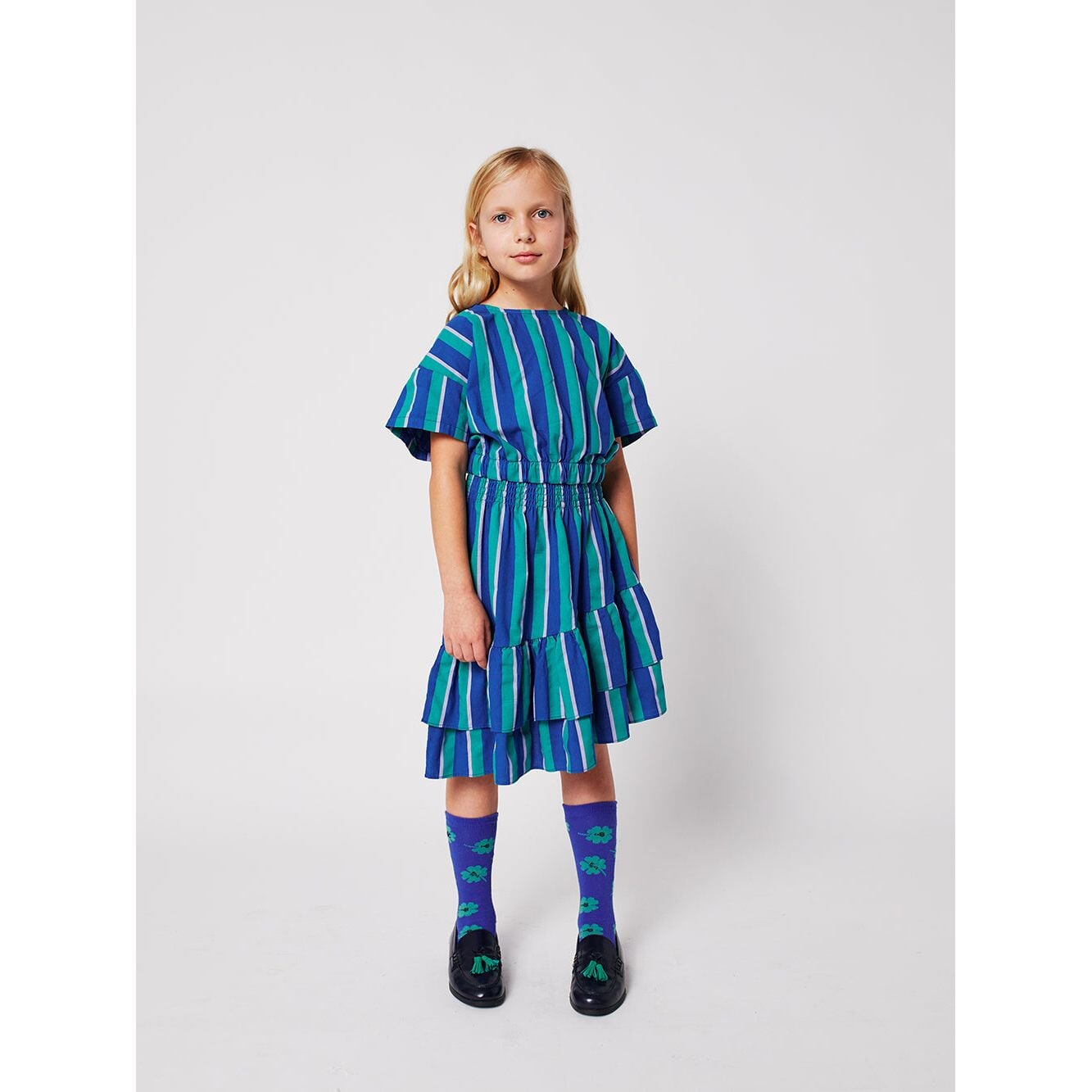 Striped Woven Midi Skirt