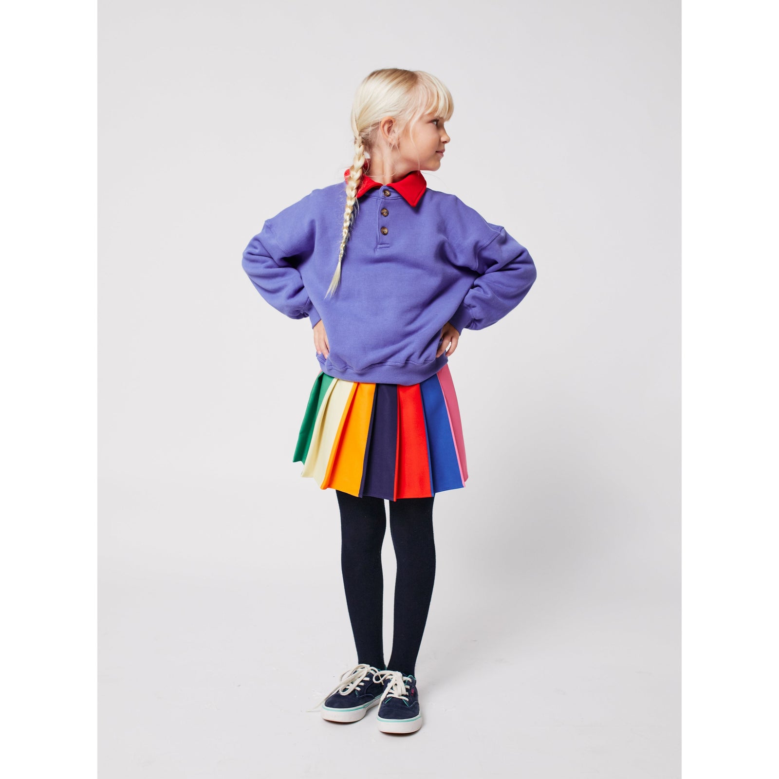 Bobo Color Block Pleated Skirt