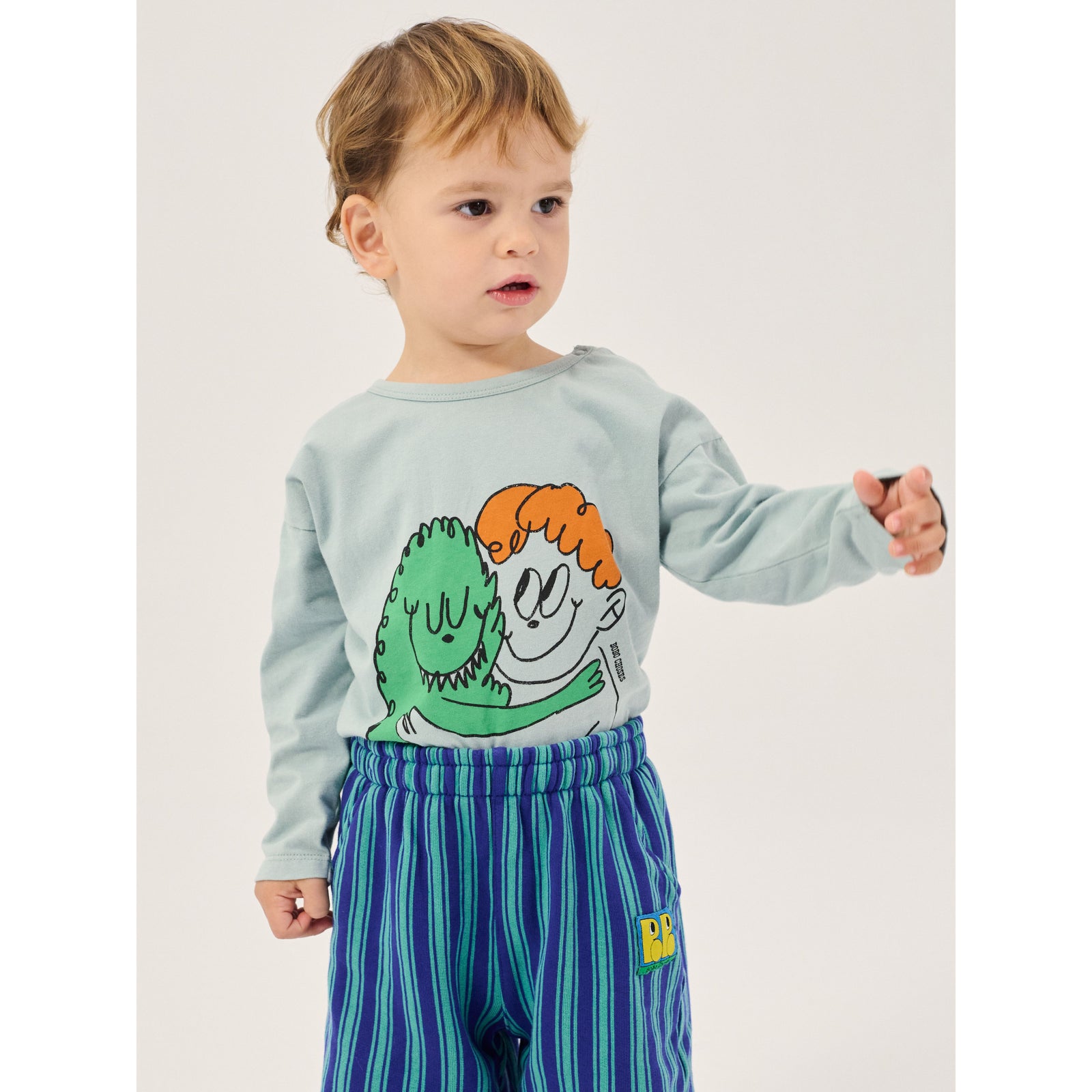 Bobo Choses Hug Hairy Monster T-Shirt, All About Monsters collection, view 2