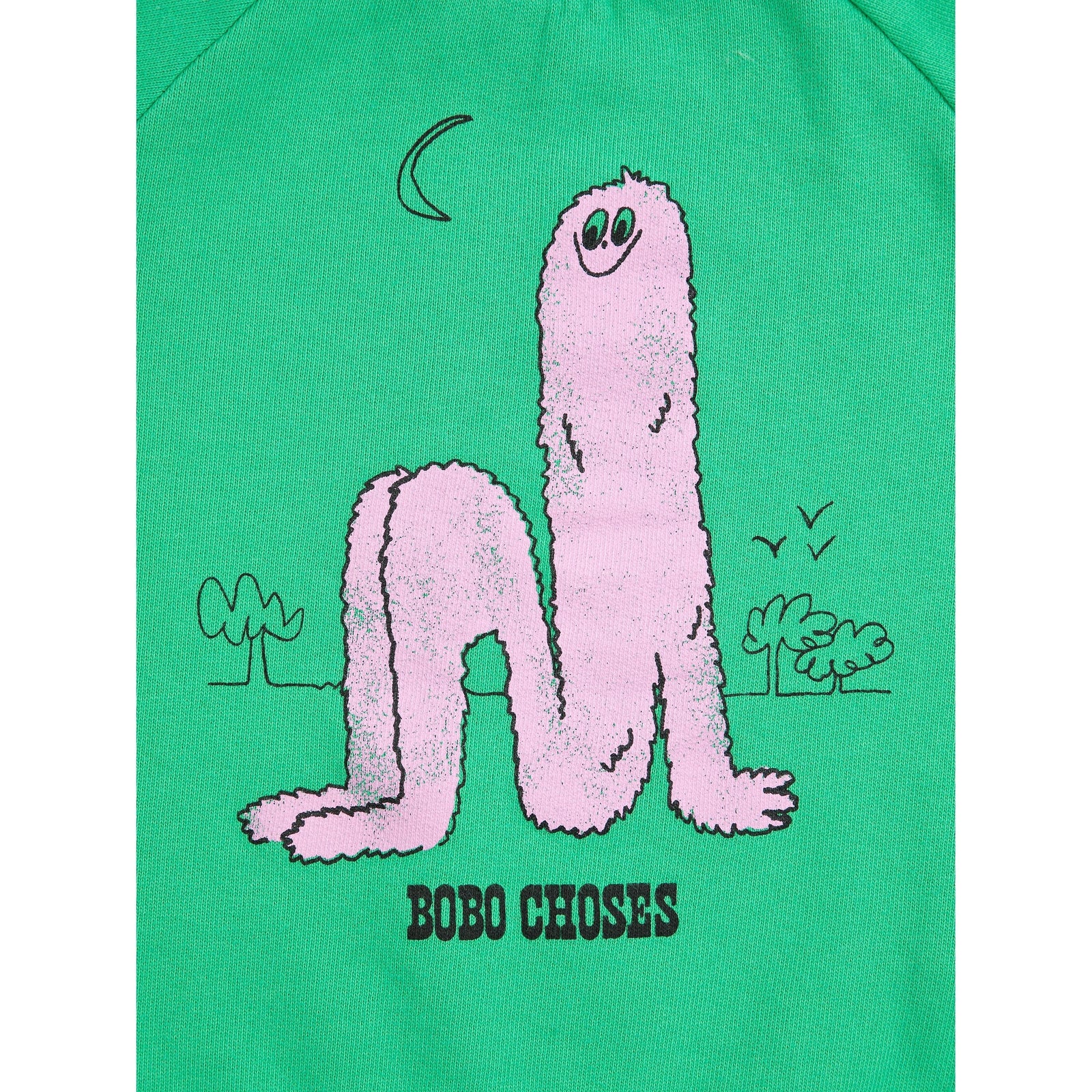 Bobo Choses Long Pinky Puff Sweatshirt, All About Monsters collection, view 3