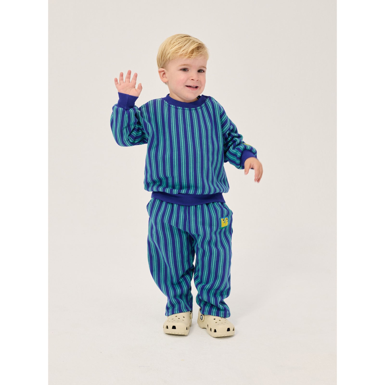 Bobo Choses Booo Bo Choses Tag Stripes Sweatshirt, All About Monsters collection, view 7