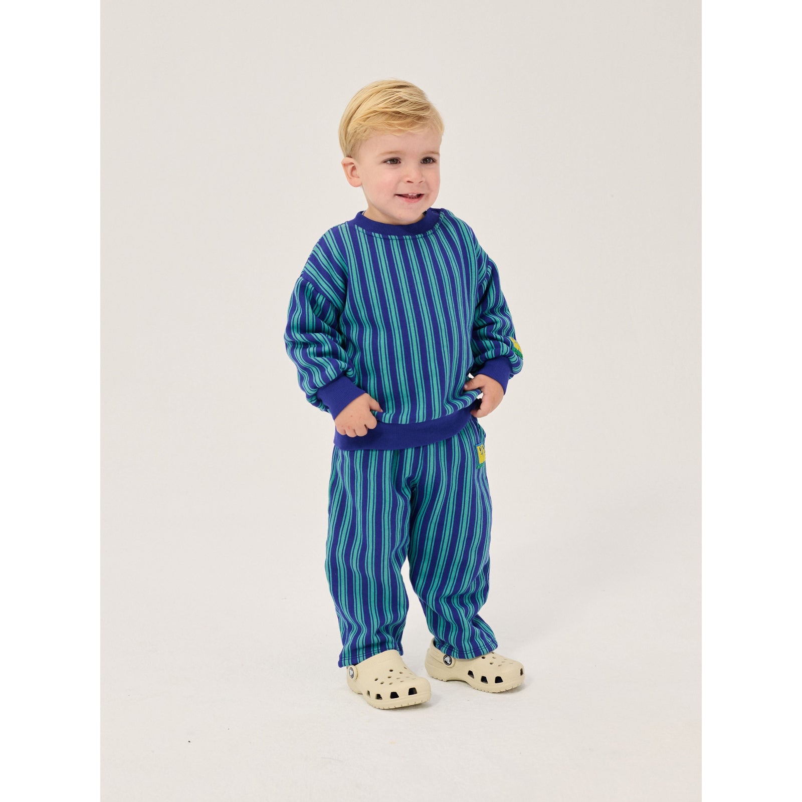 Bobo Choses Booo Bo Choses Tag Stripes Jogging Pants, All About Monsters collection, view 3