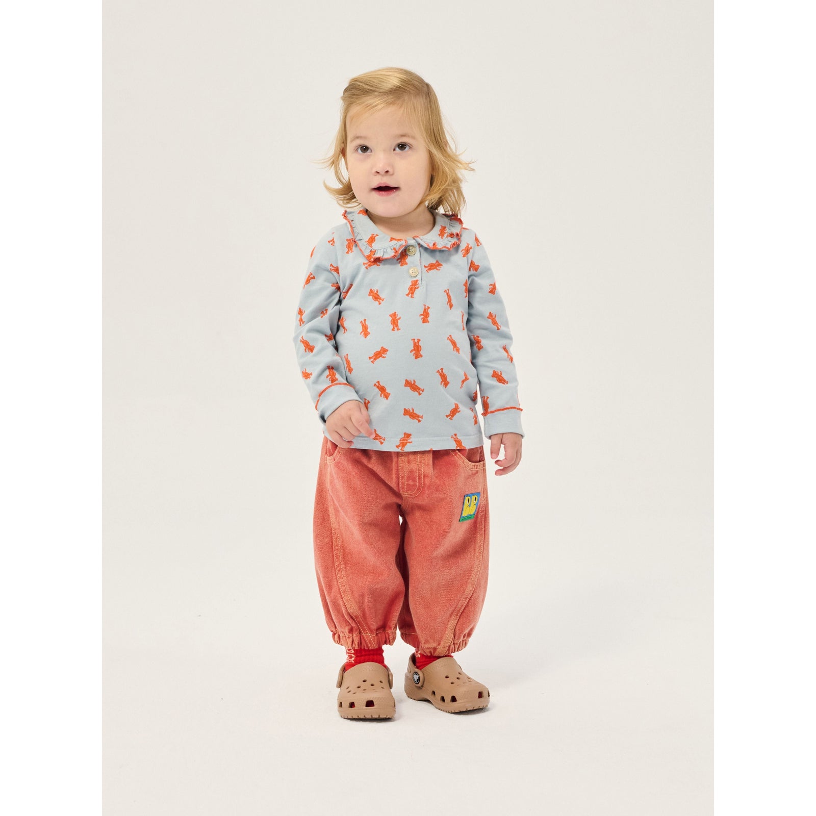 Bobo Choses Booo Bo Choses Tag Denim Pants, All About Monsters collection, view 7