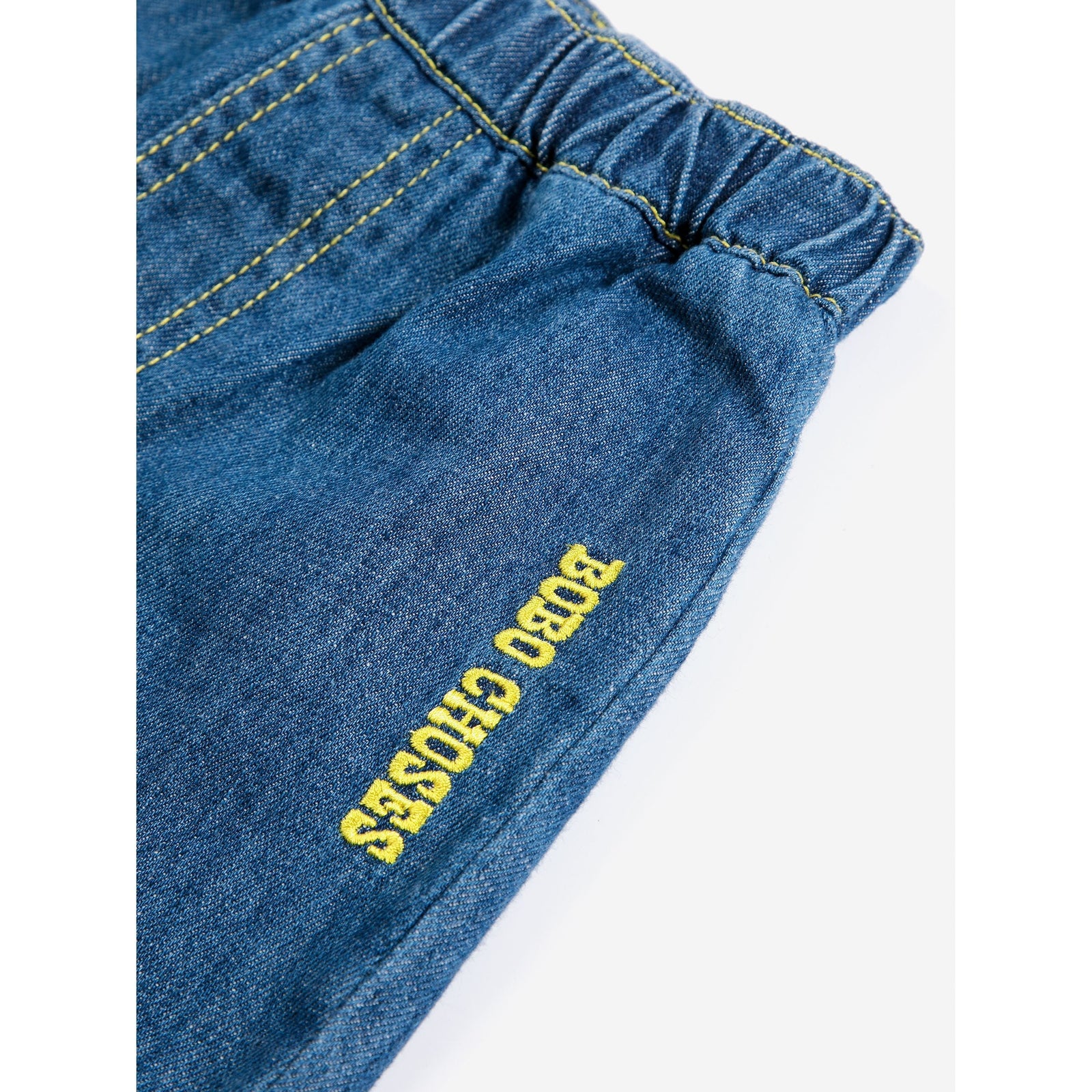 Bobo Choses Taxi Saurus Tag Denim Pants, All About Monsters collection, view 4