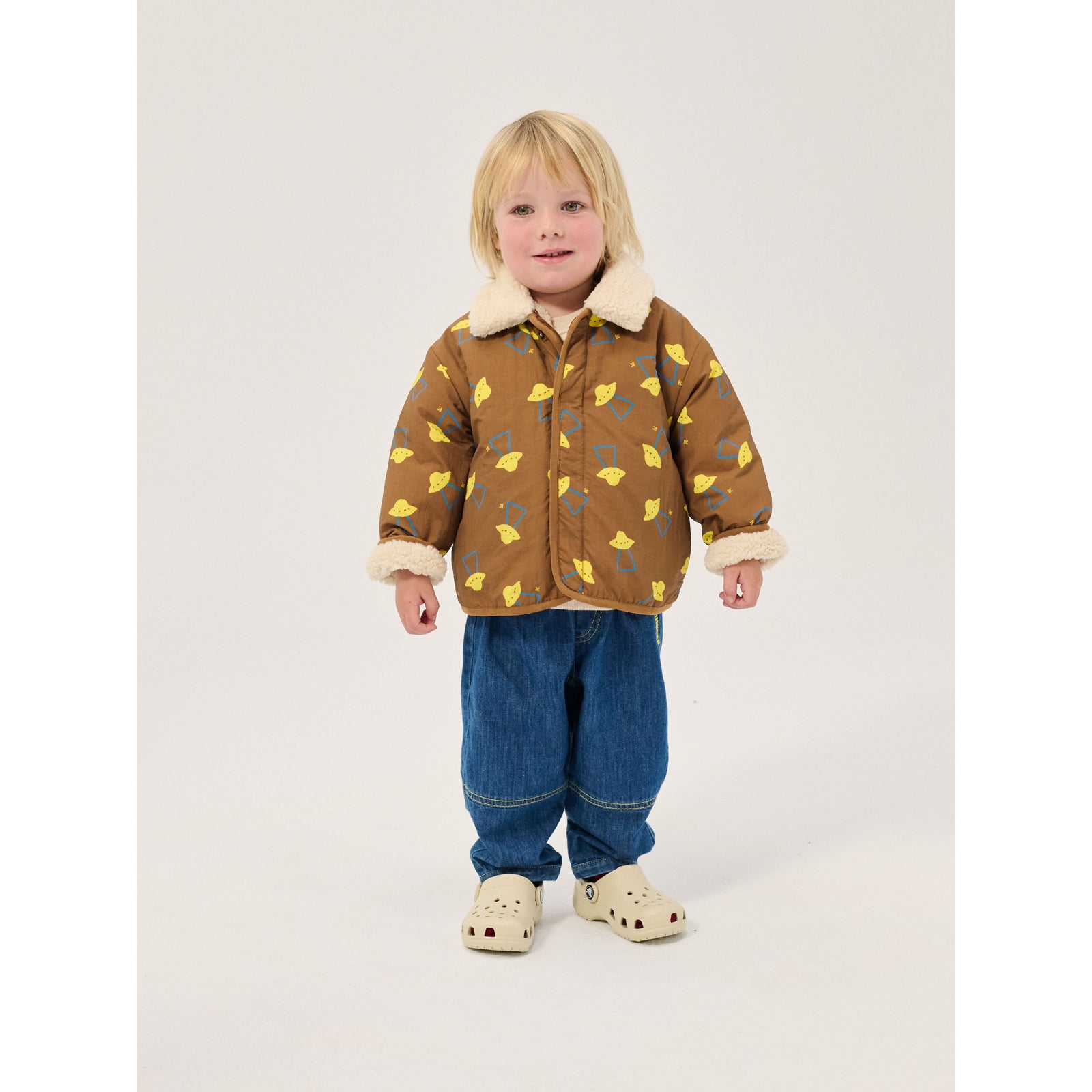 Bobo Choses Taxi Saurus Tag Denim Pants, All About Monsters collection, view 6