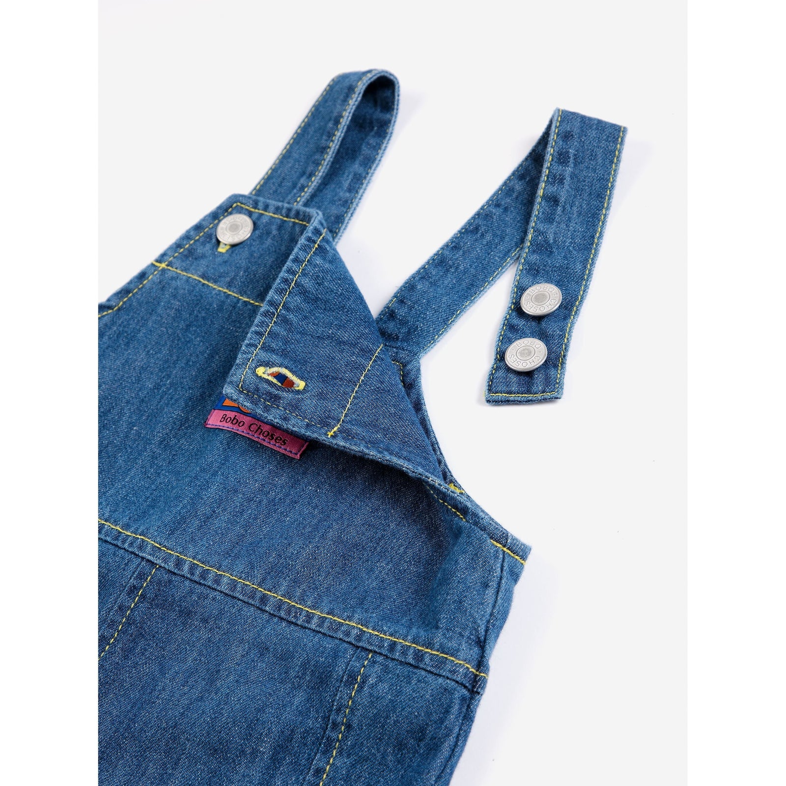 Bobo Choses Booo Bo Choses Tag Denim Overall, All About Monsters collection, view 6