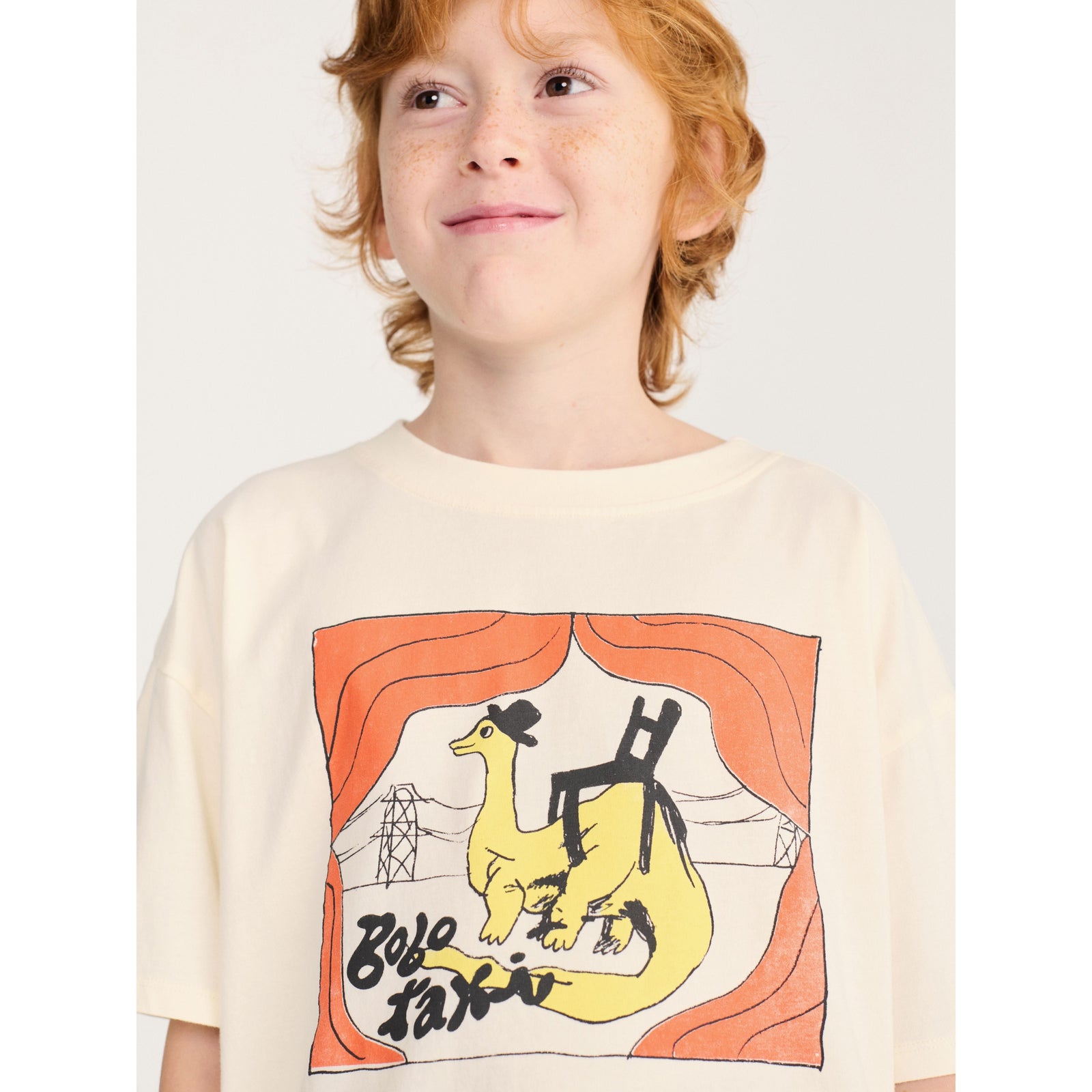 Bobo Choses Taxi Saurus T-Shirt, All About Monsters collection, view 2