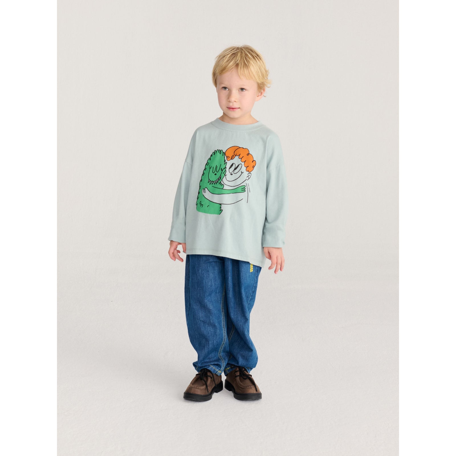 Bobo Choses Hug Hairy Monster T-Shirt, All About Monsters collection, view 2