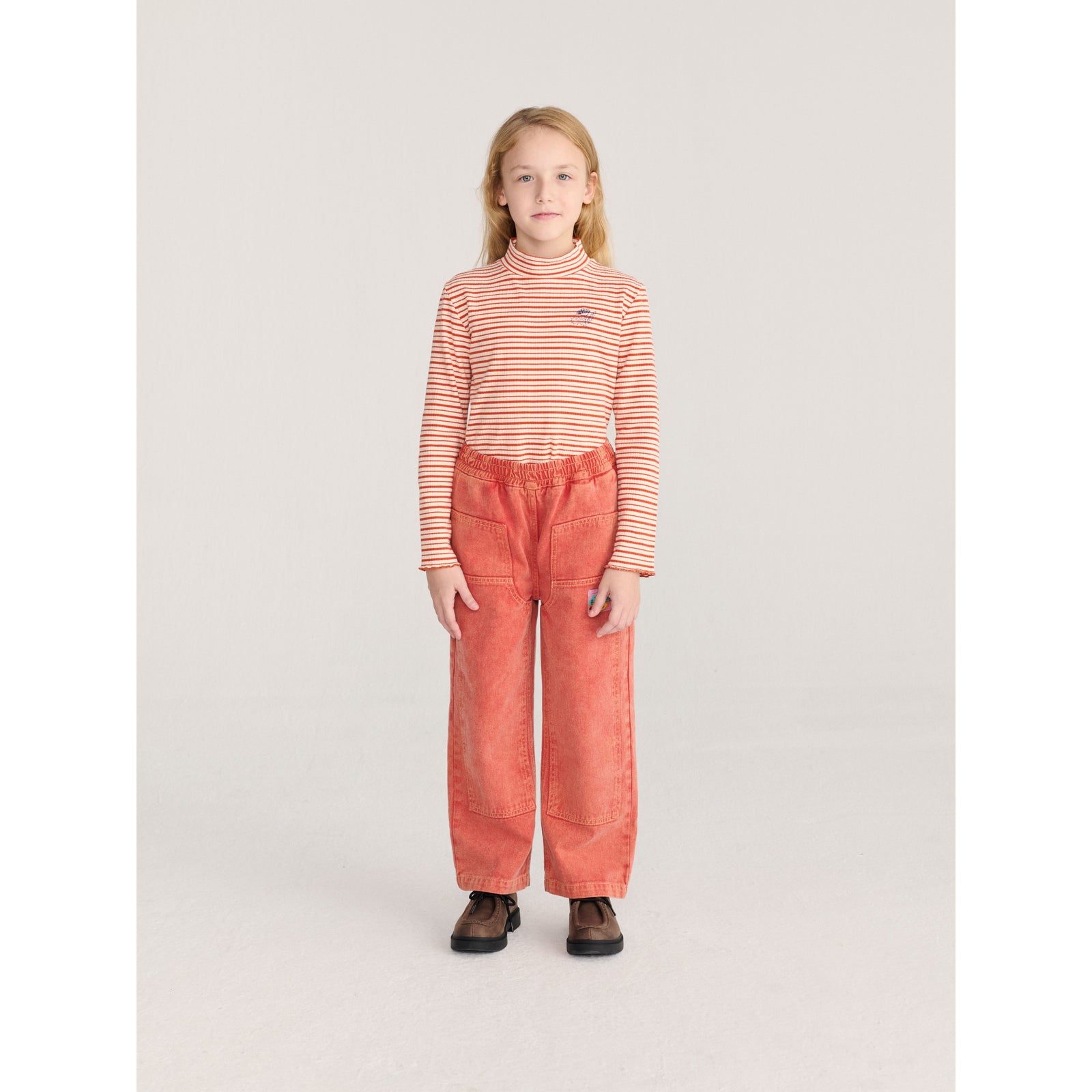 Energy Flower Stripes Turtle Neck T-Shirt
