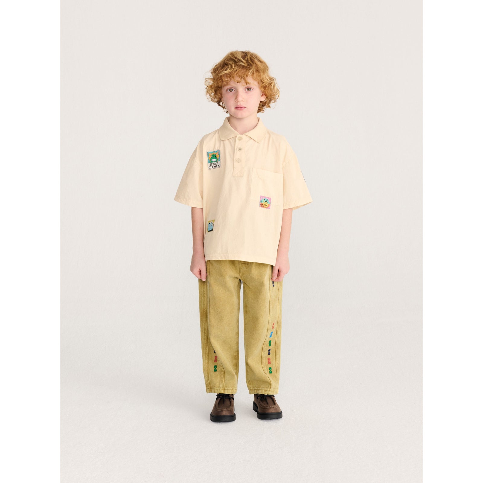 Bobo Choses Bobo Labelled Boxy Shirt, All About Monsters collection, view 2