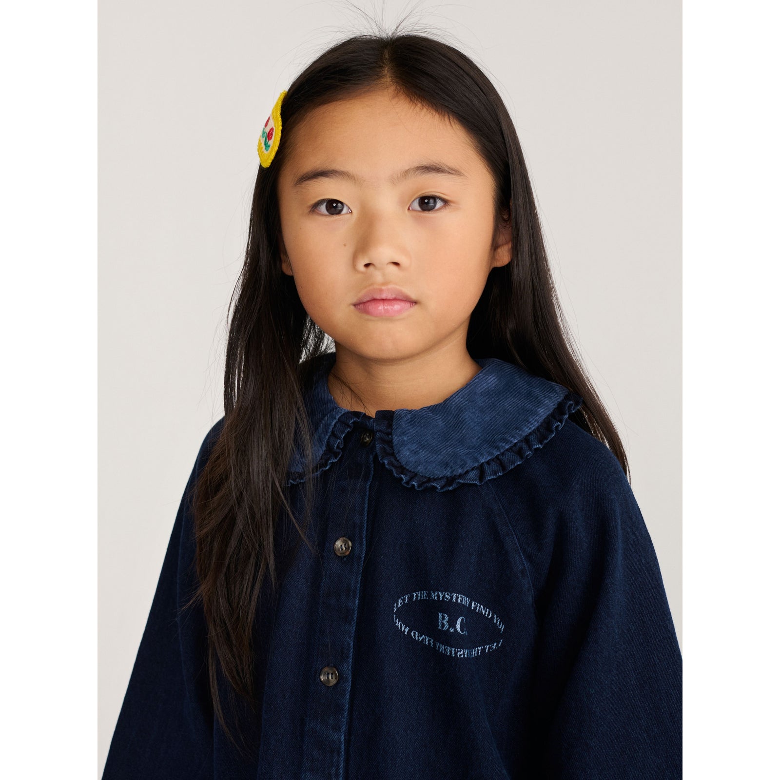 Bobo Choses Mystery Bc Denim Blouse, All About Monsters collection, view 2