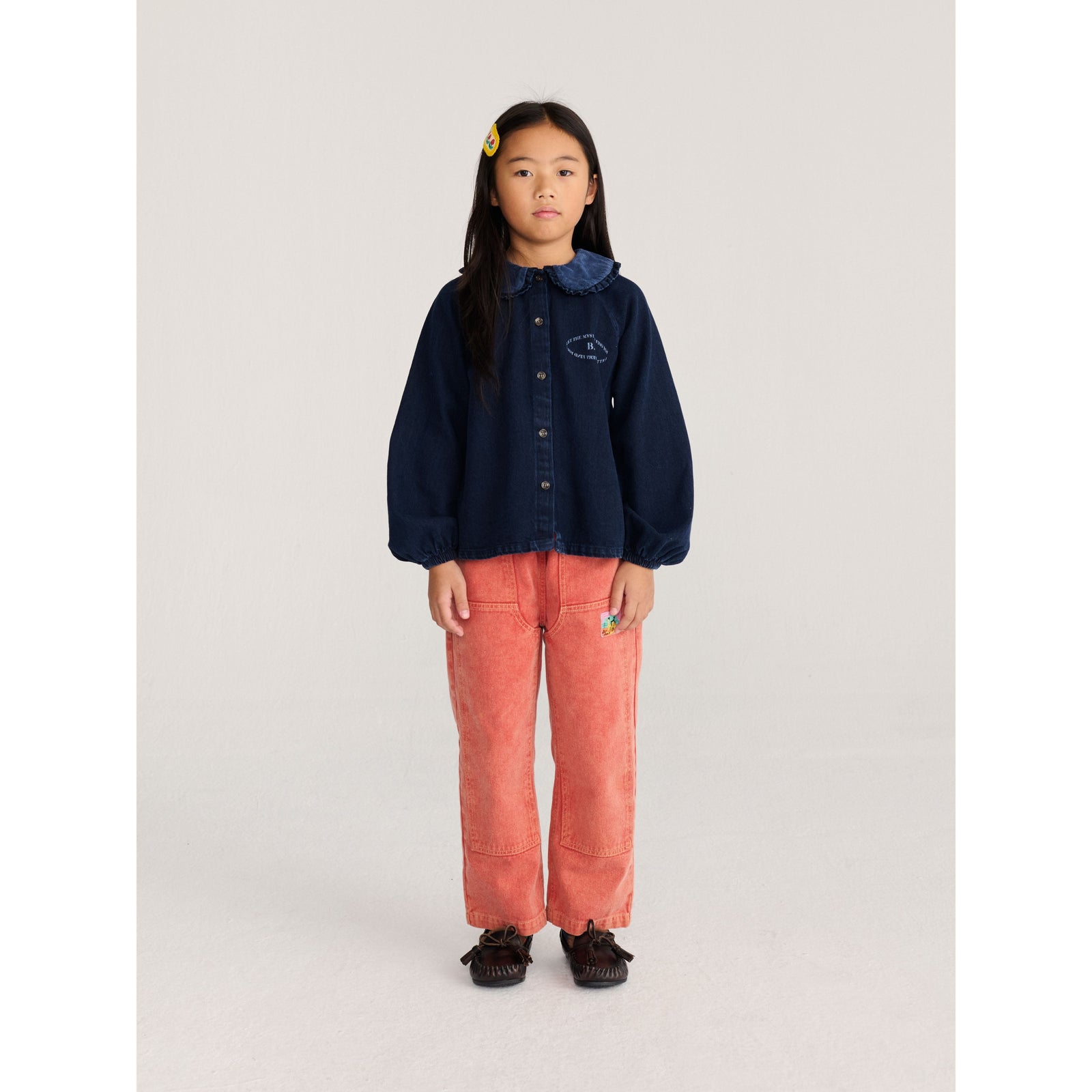 Bobo Choses Mystery Bc Denim Blouse, All About Monsters collection, view 5