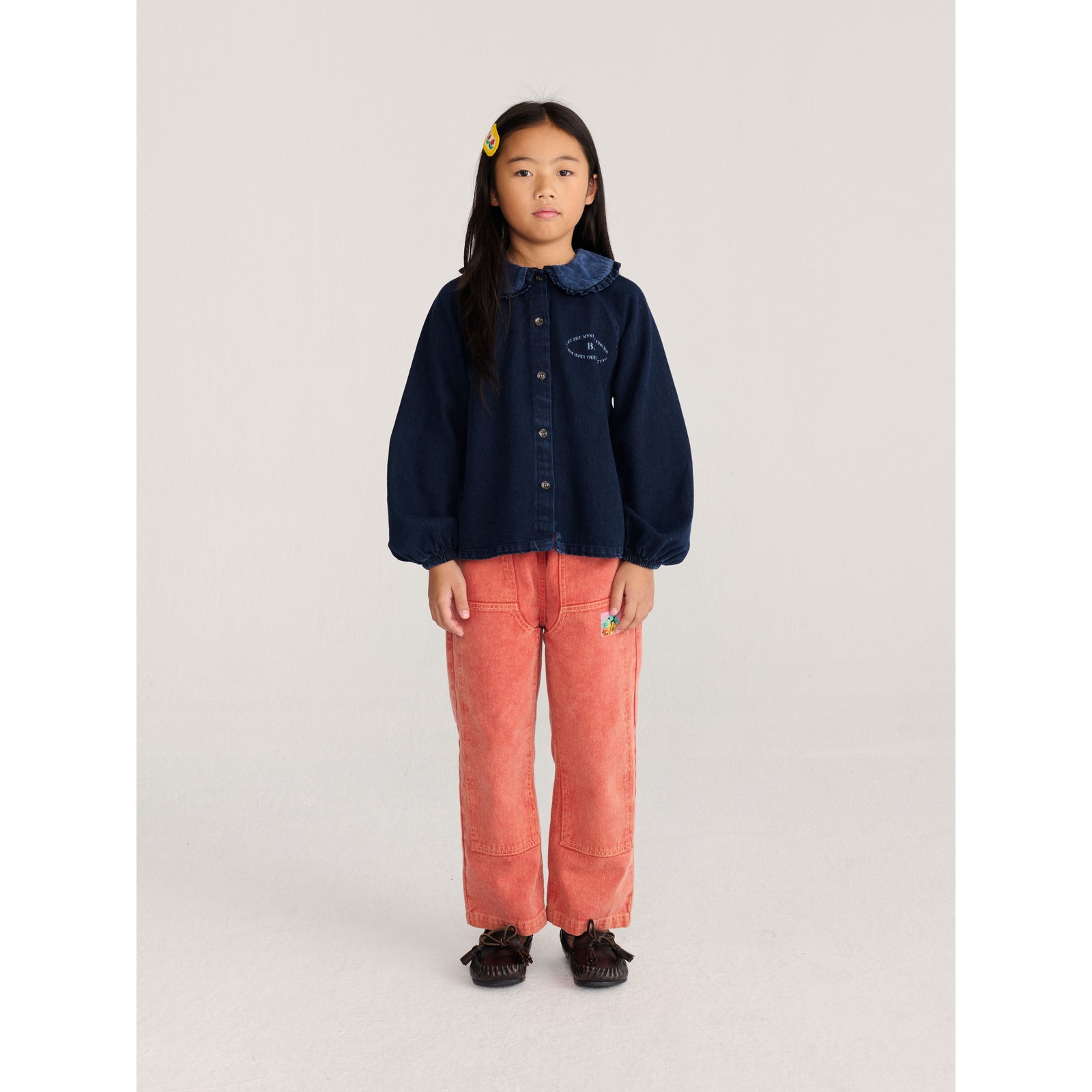 Bobo Choses Mystery Bc Denim Blouse, All About Monsters collection, view 5