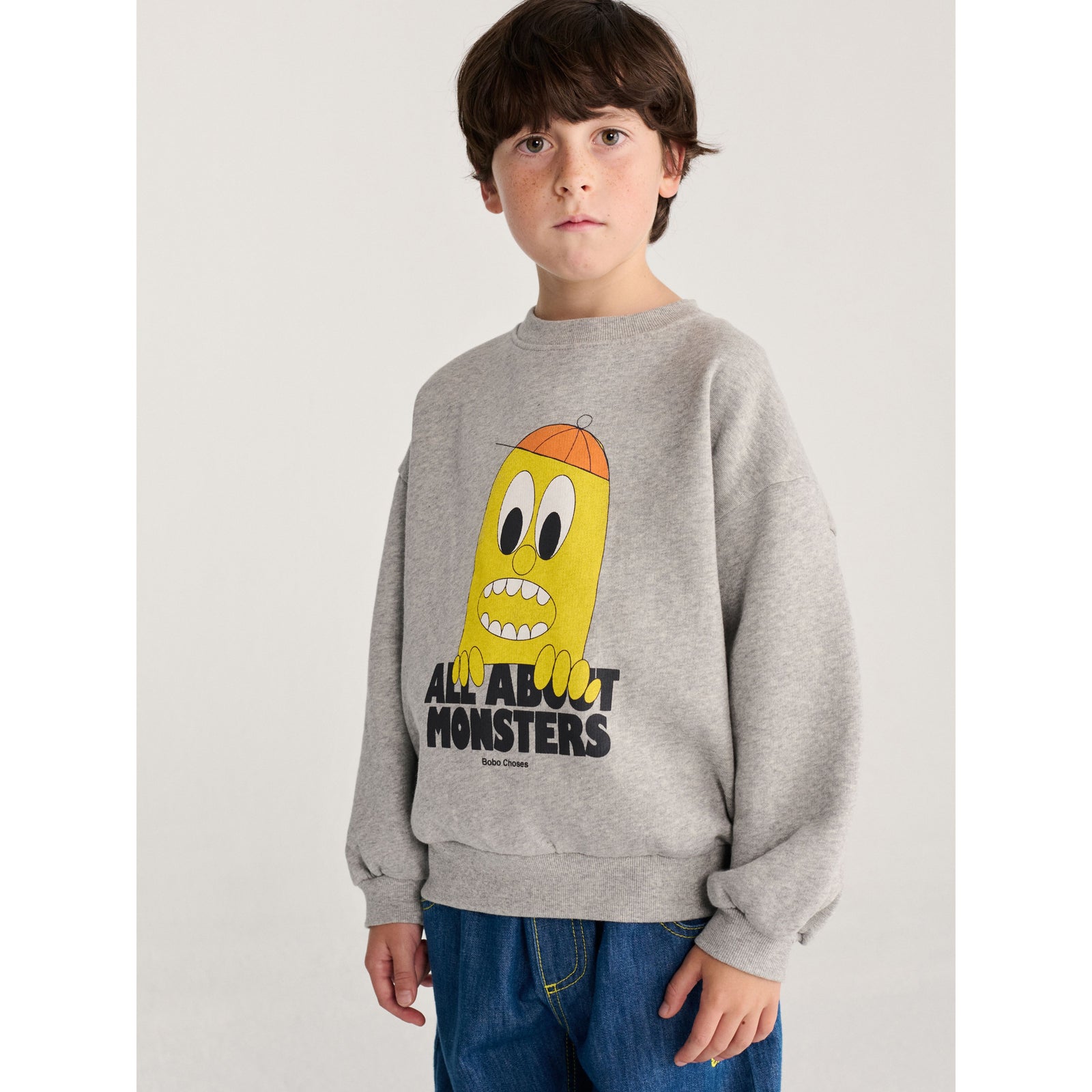 Bobo Choses Bigtooth Lemon Sweatshirt, All About Monsters collection, view 2