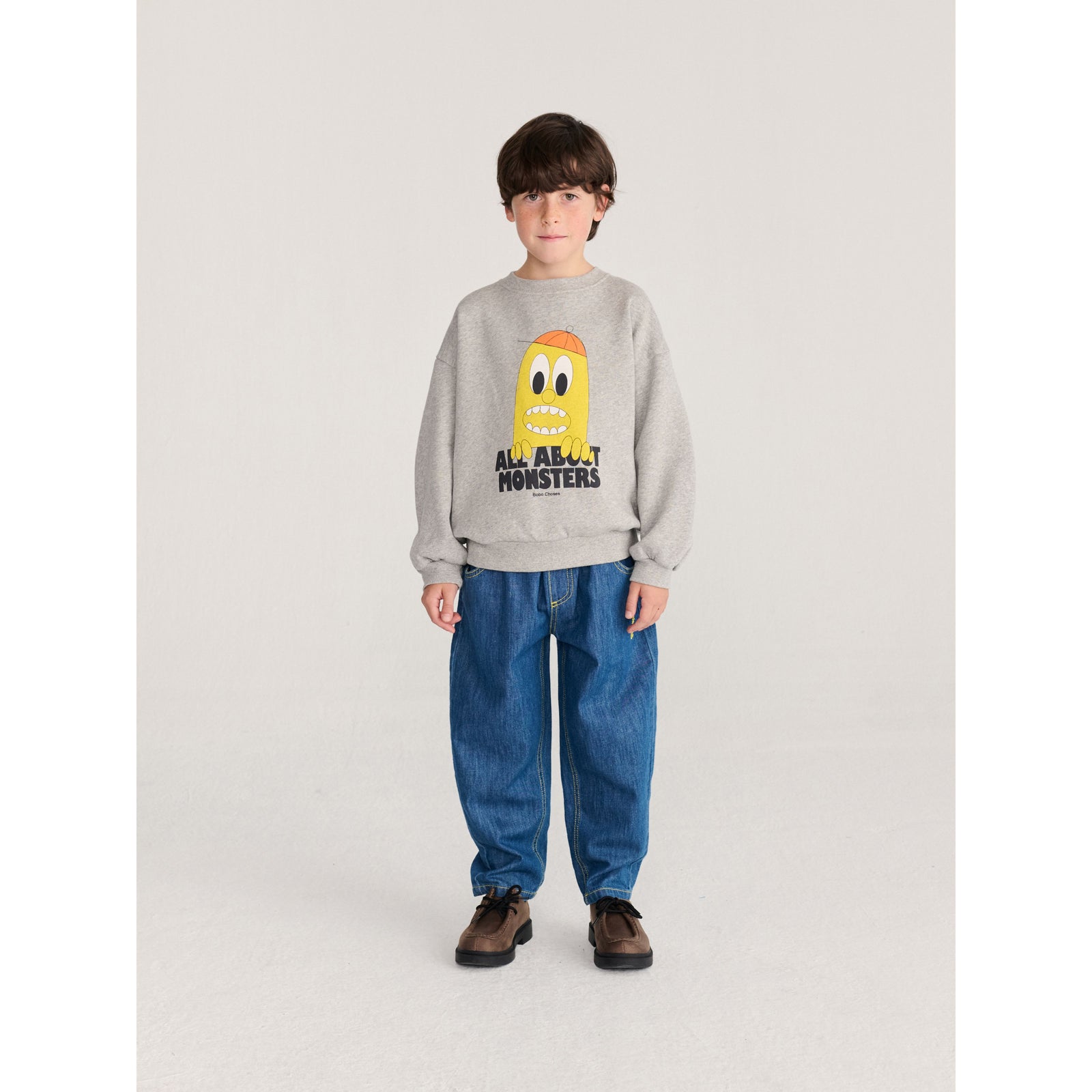 Bobo Choses Bigtooth Lemon Sweatshirt, All About Monsters collection, view 3
