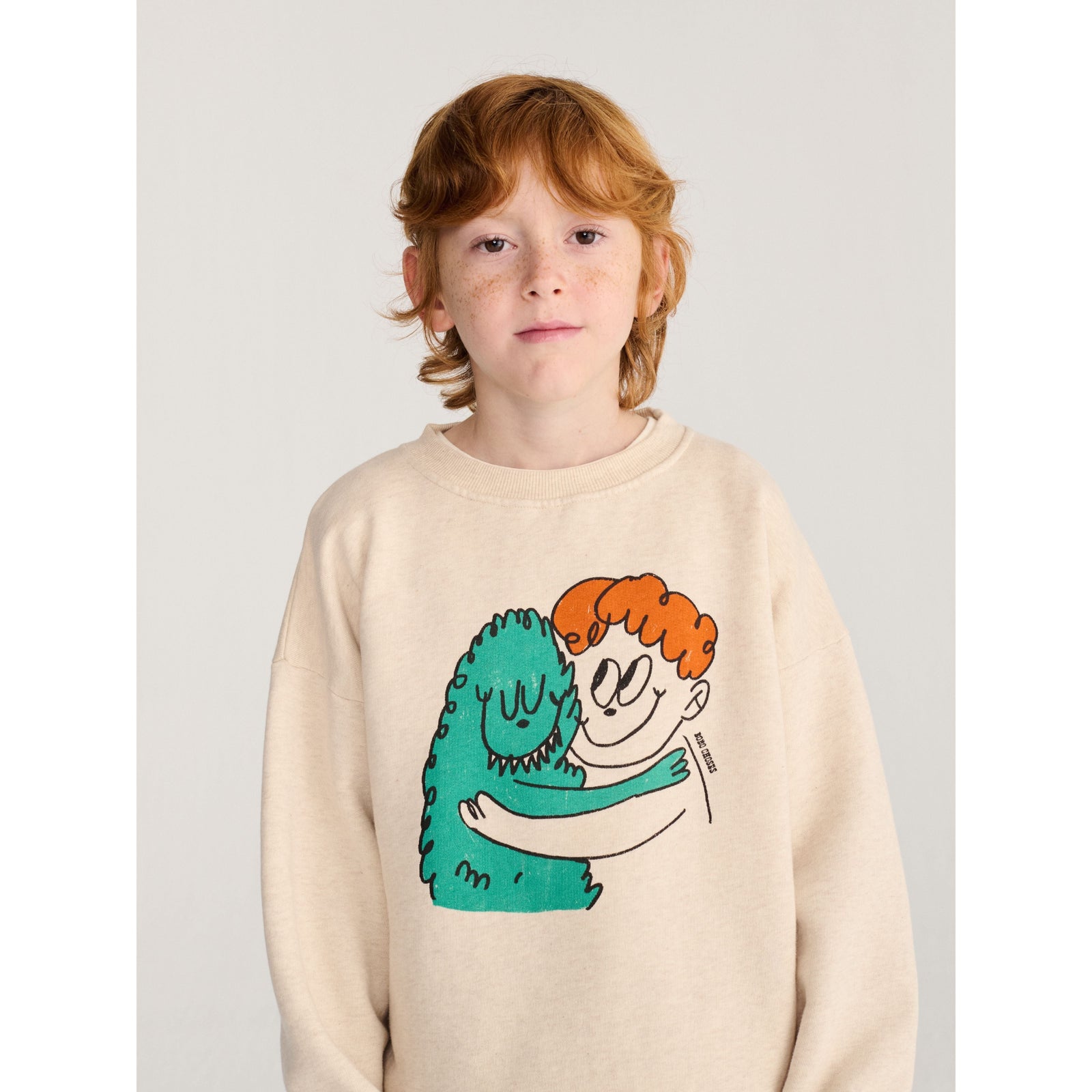 Bobo Choses Hug Hairy Monster Sweatshirt, All About Monsters collection, view 2