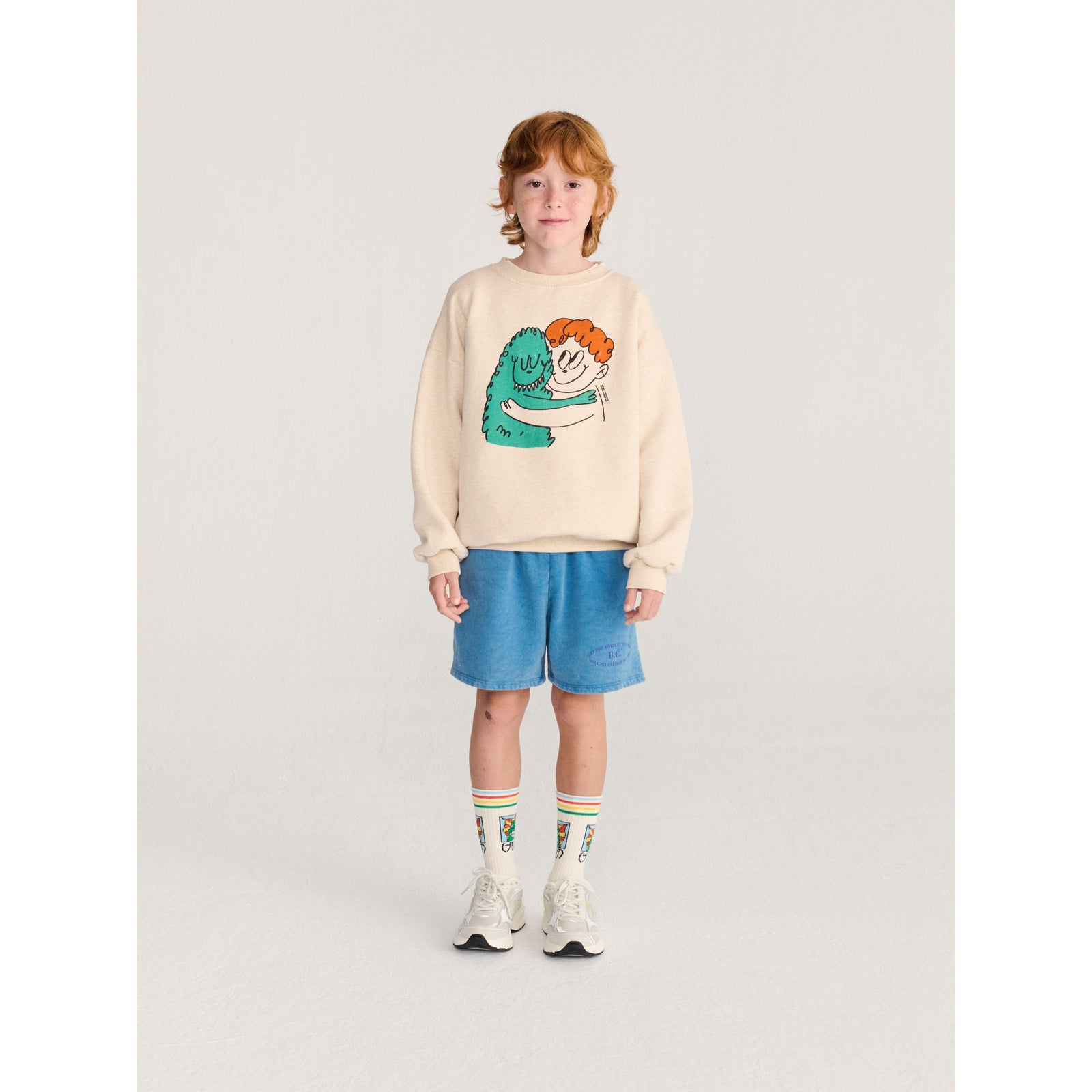 Bobo Choses Hug Hairy Monster Sweatshirt, All About Monsters collection, view 3