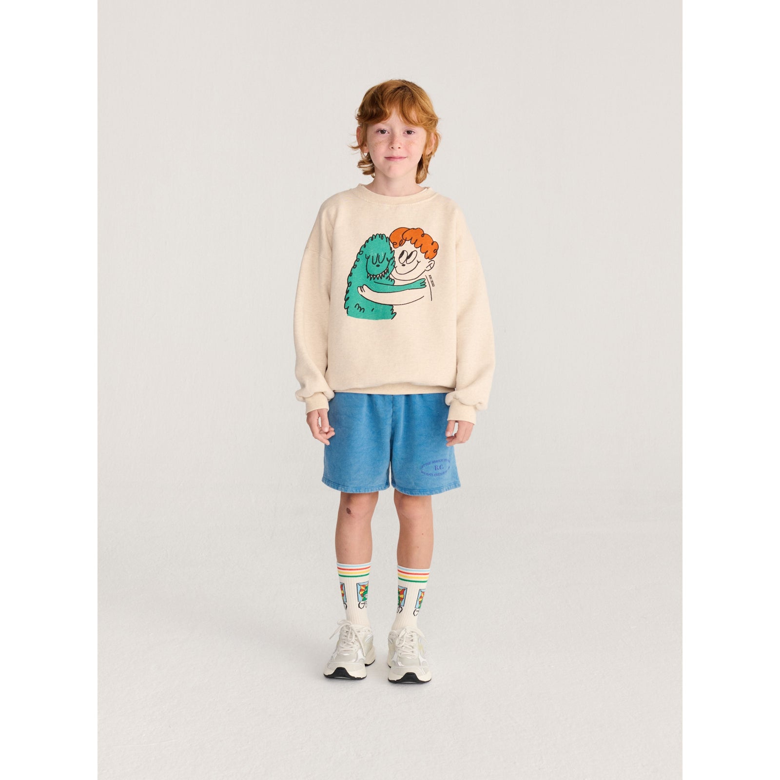 Bobo Choses Hug Hairy Monster Sweatshirt, All About Monsters collection, view 3