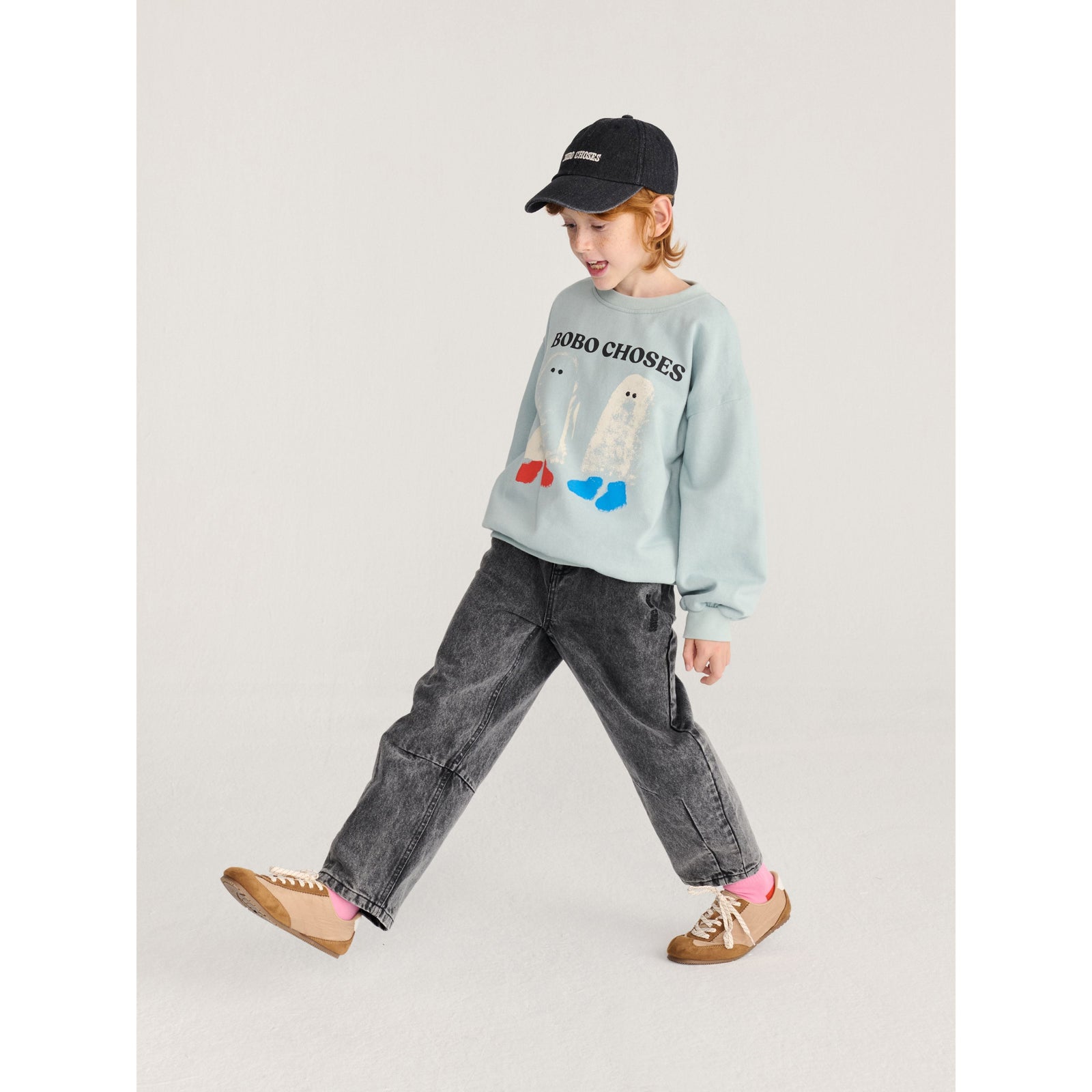 Bobo Choses Booty Ghosts Sweatshirt, All About Monsters collection, view 5