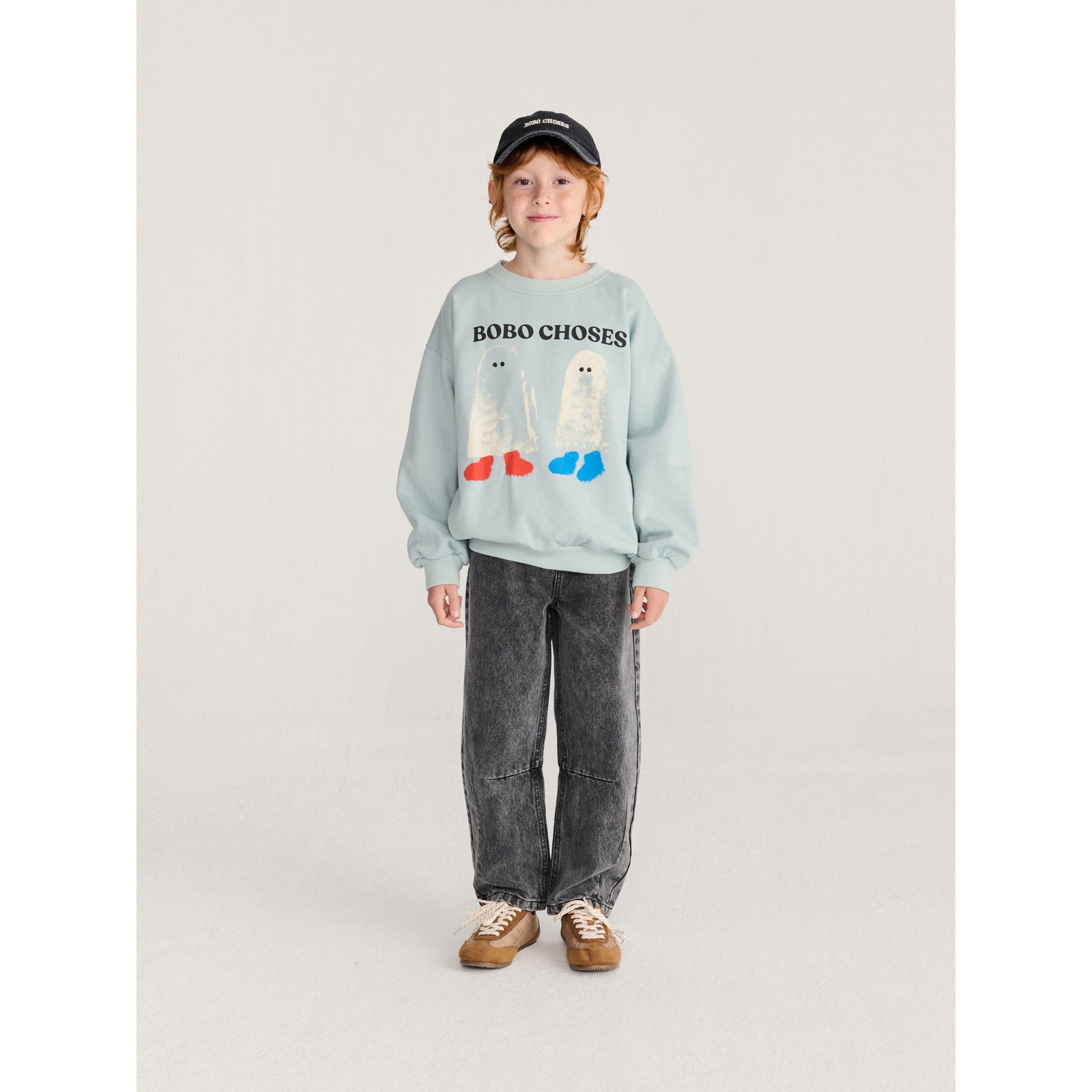 Bobo Choses Booty Ghosts Sweatshirt, All About Monsters collection, view 3