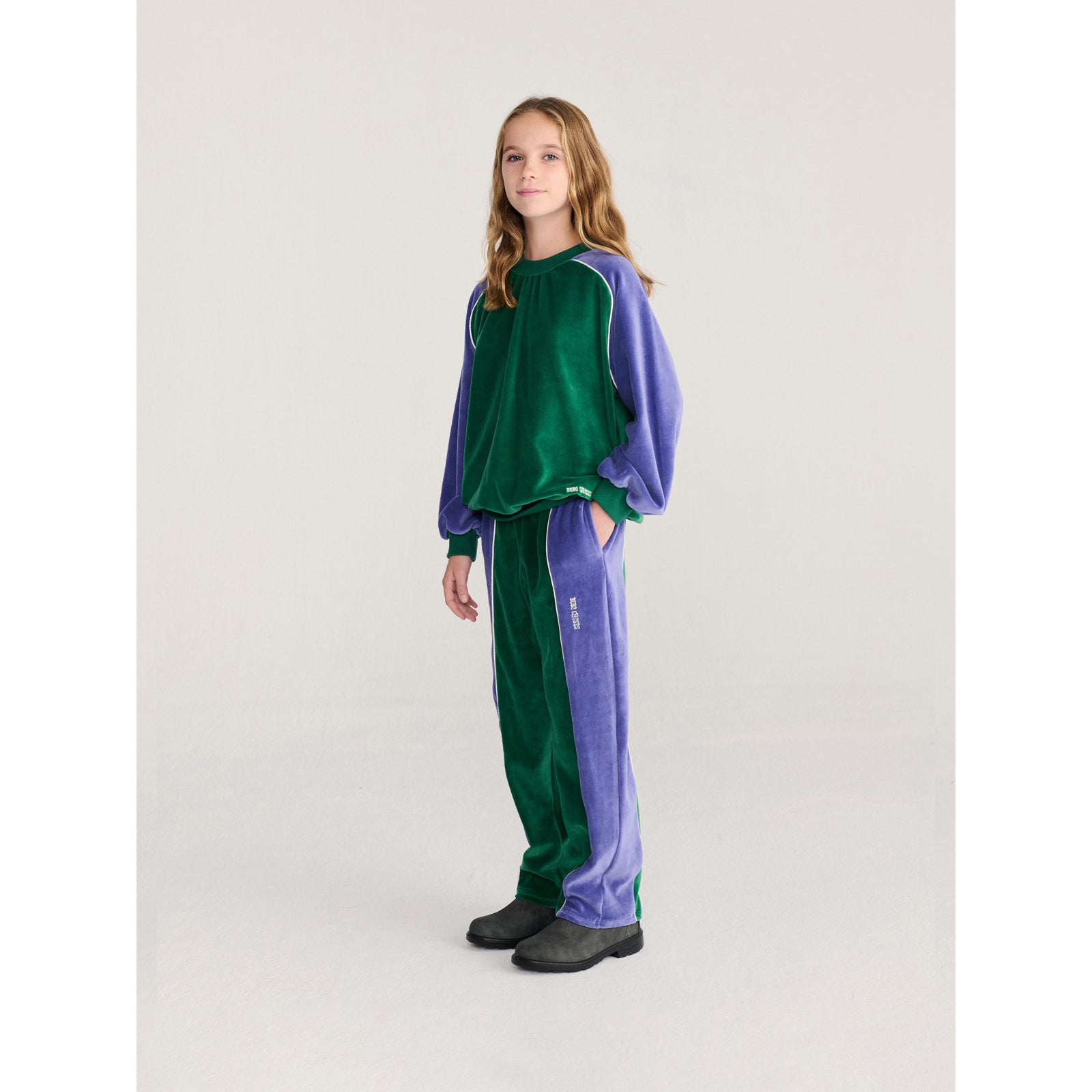 Color Block Terry Cloth Jogging Pants