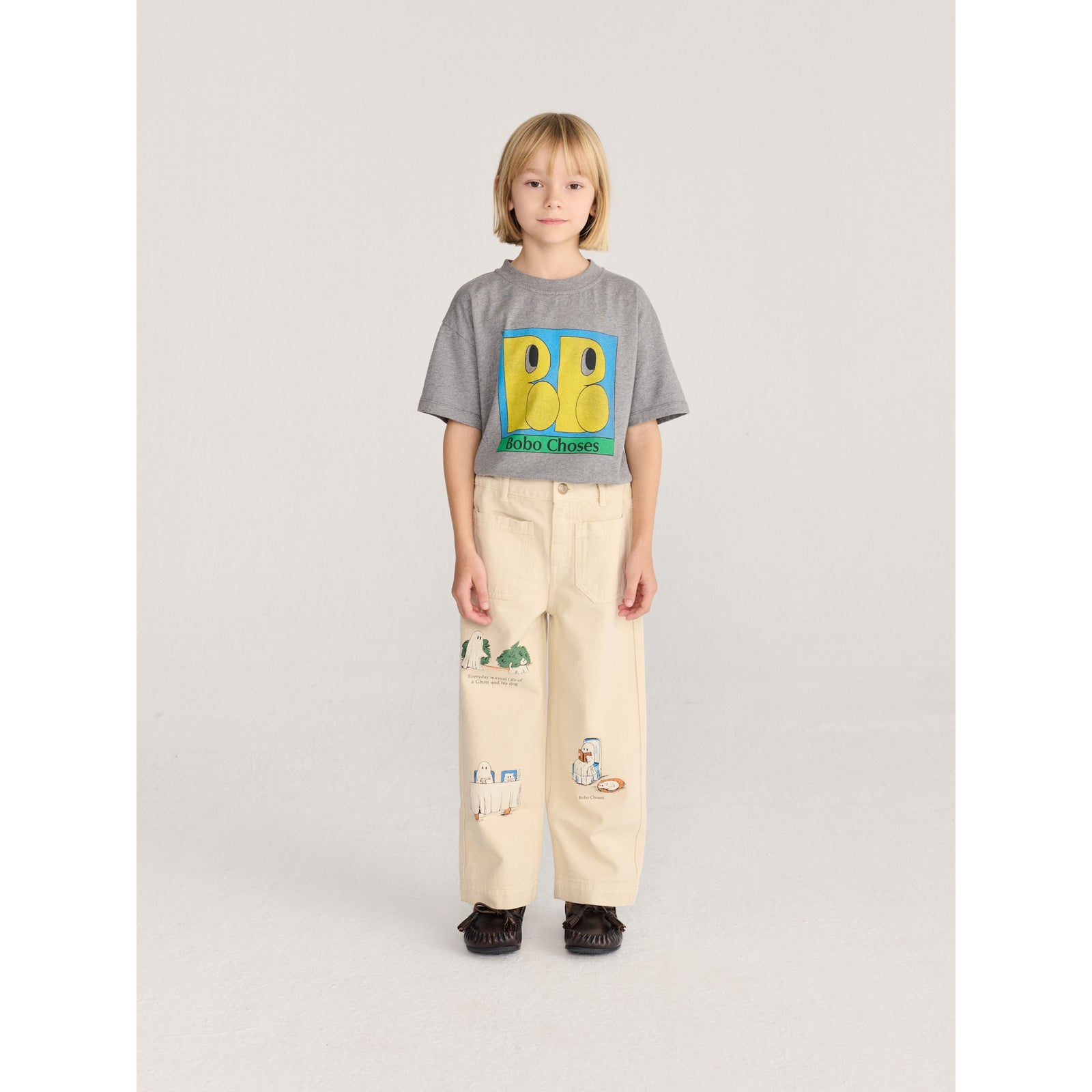 Bobo Choses Everyday Ghosts Twill Pants, All About Monsters collection