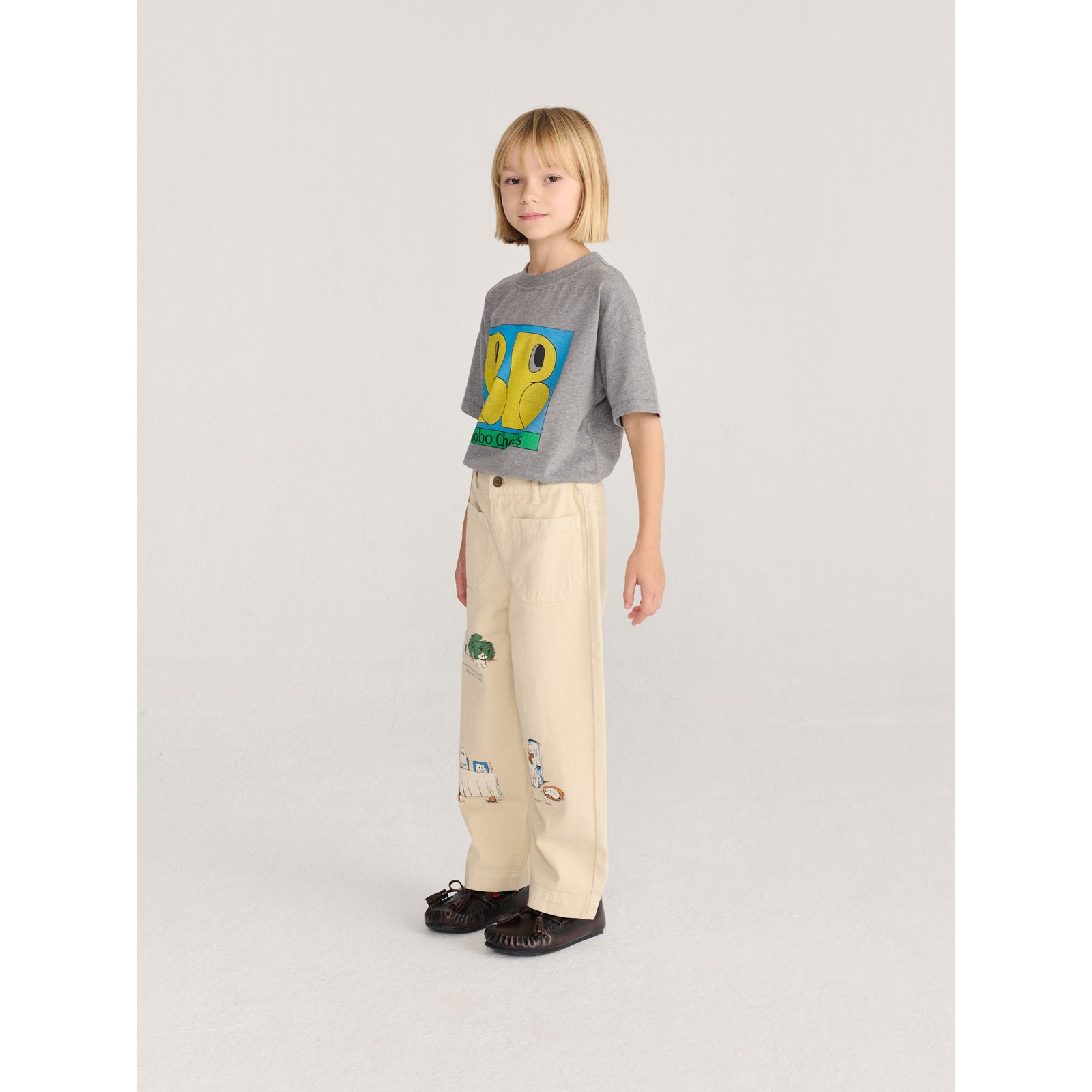 Bobo Choses Everyday Ghosts Twill Pants, All About Monsters collection, view 2