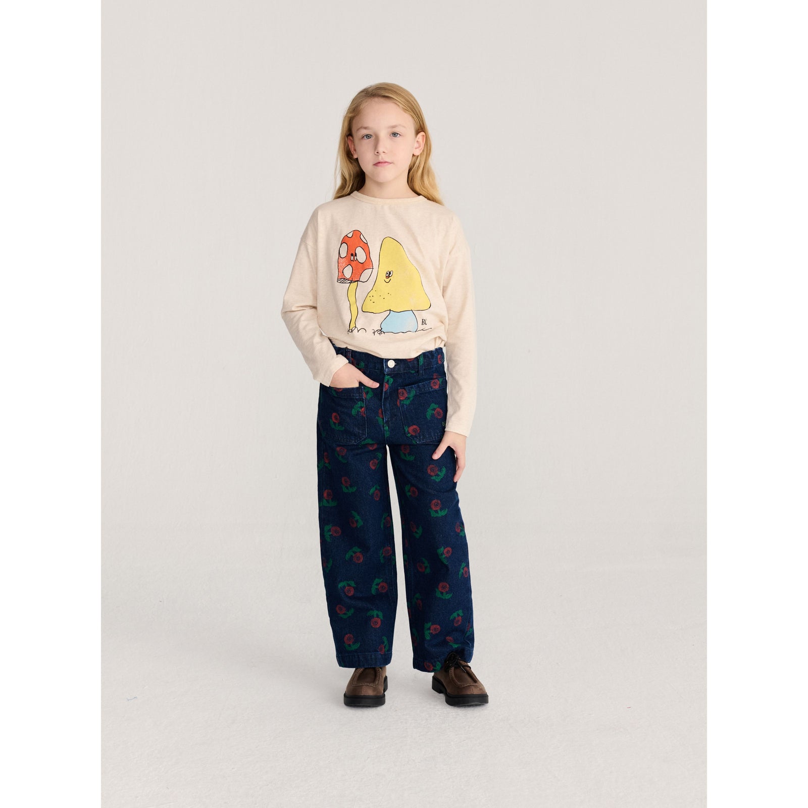 Stamp Bloom All Over Denim Pants