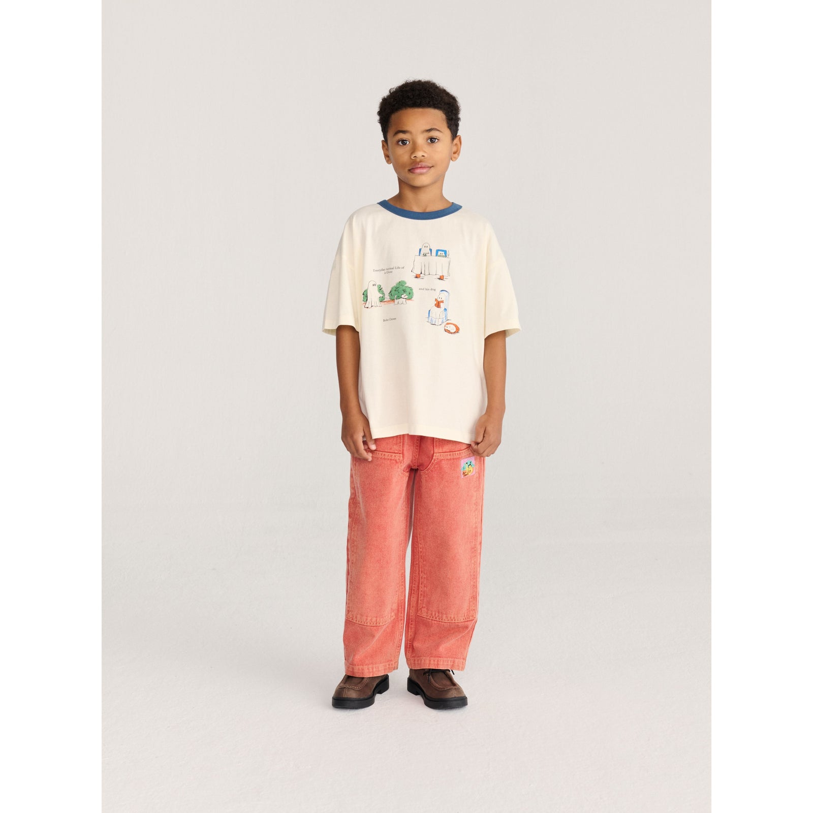Bobo Choses Taxi Saurus Tag Twill Pants, All About Monsters collection, view 7