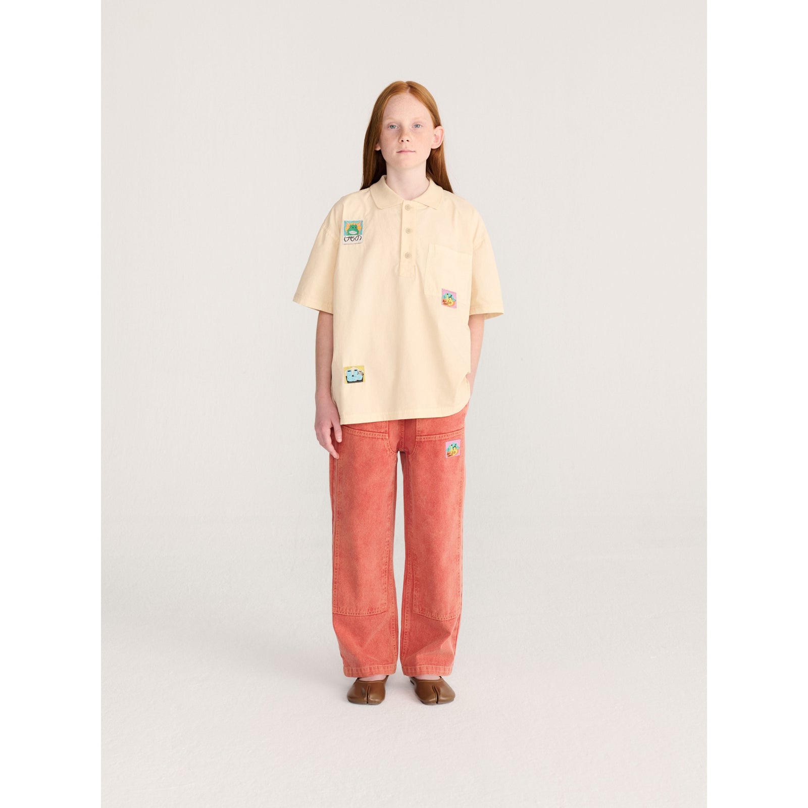 Bobo Choses Taxi Saurus Tag Twill Pants, All About Monsters collection, view 2