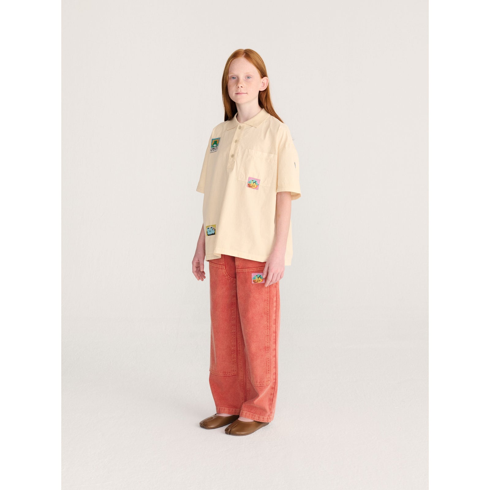 Bobo Choses Taxi Saurus Tag Twill Pants, All About Monsters collection, view 5