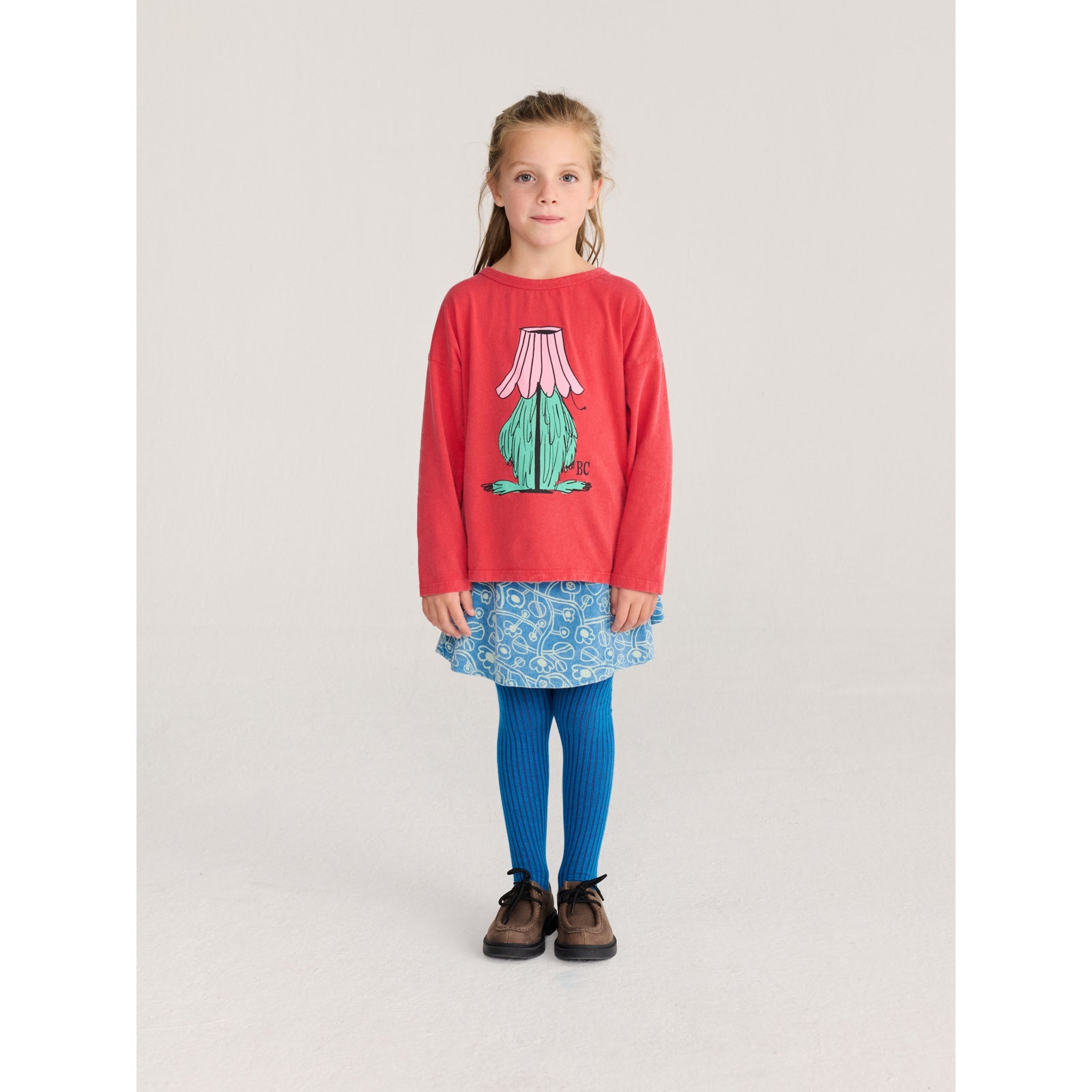 Sketchy Flowers All Over Corduroy Skirt