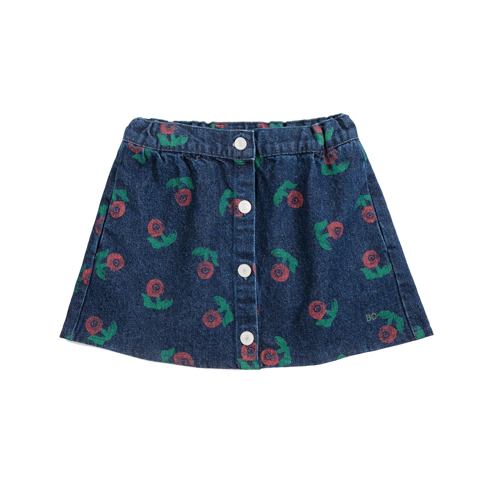 Stamp Bloom All Over Denim Skirt