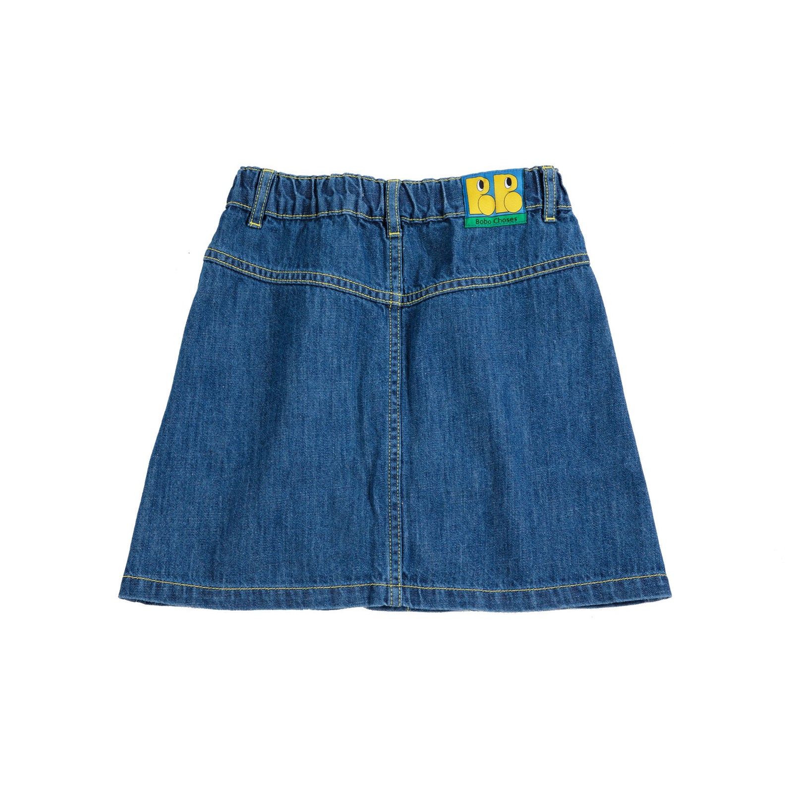 Bobo Choses Booo Bo Choses Tag Denim Skirt, All About Monsters collection, view 2