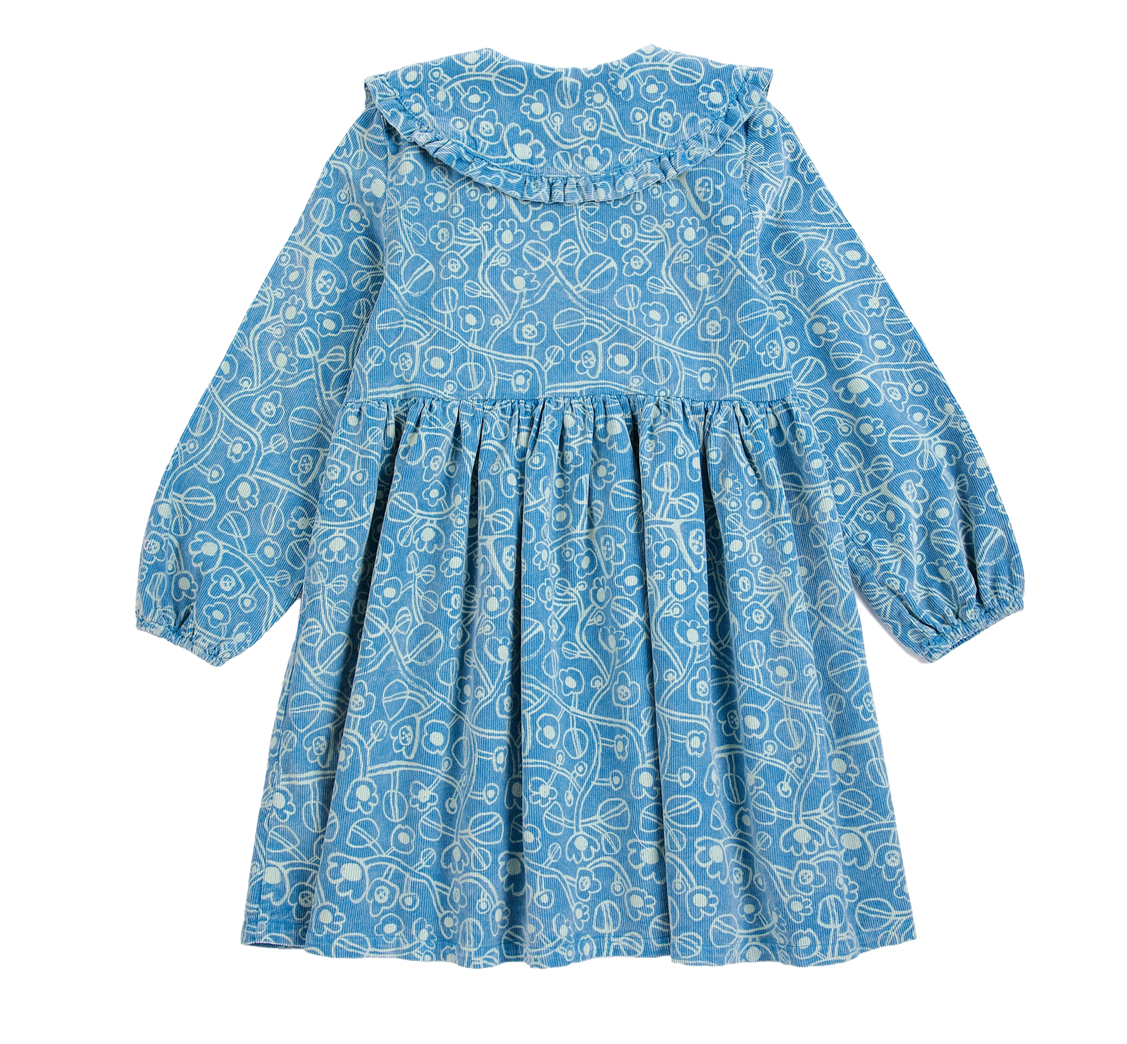 Sketchy Flowers All Over Corduroy Dress