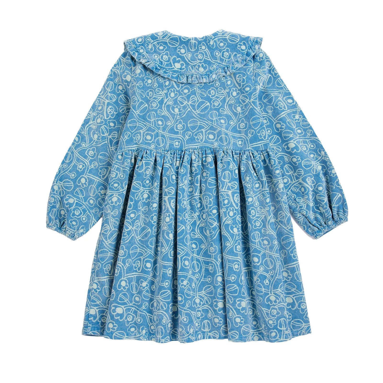 Sketchy Flowers All Over Corduroy Dress